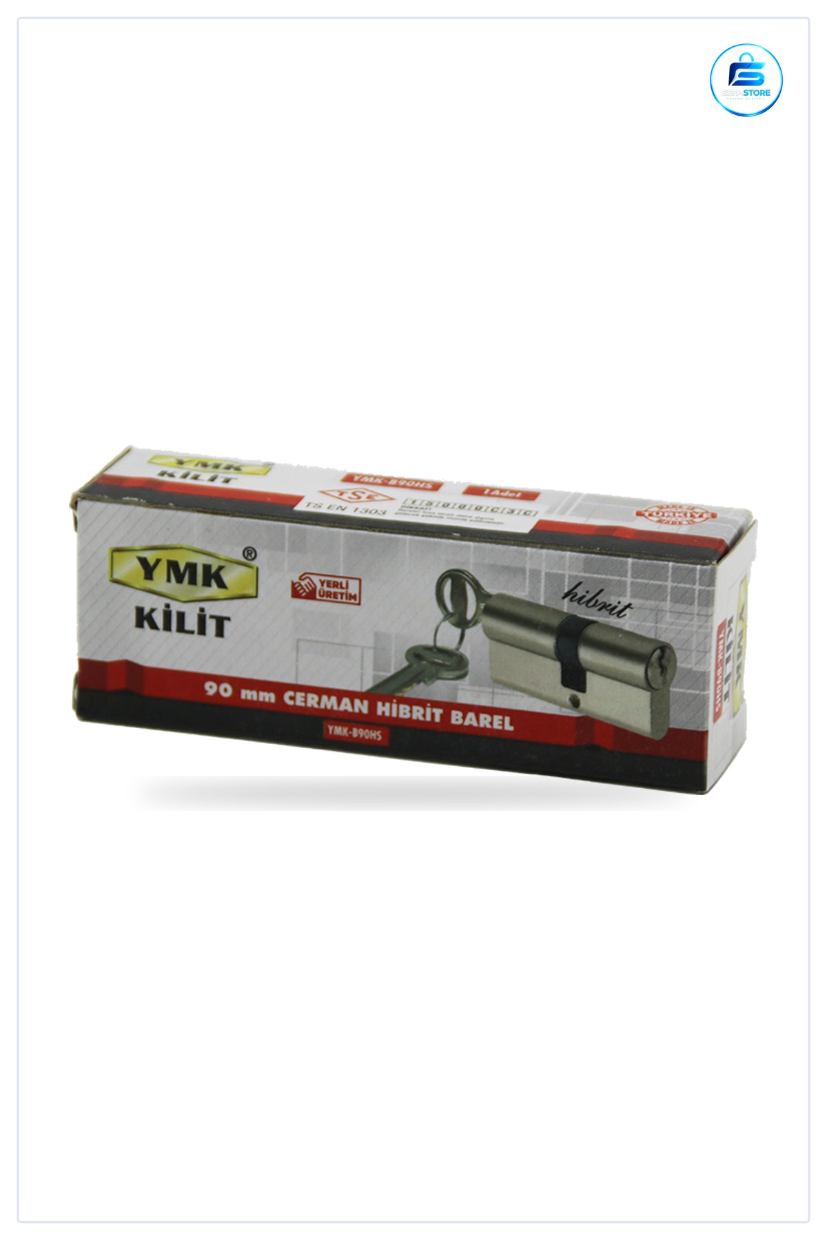 Barel Kilit 90mm Nikel Saten Hibrit Kapı Kilidi Ev İş Yeri Güvenlik Silindir Yuvalı Cerman