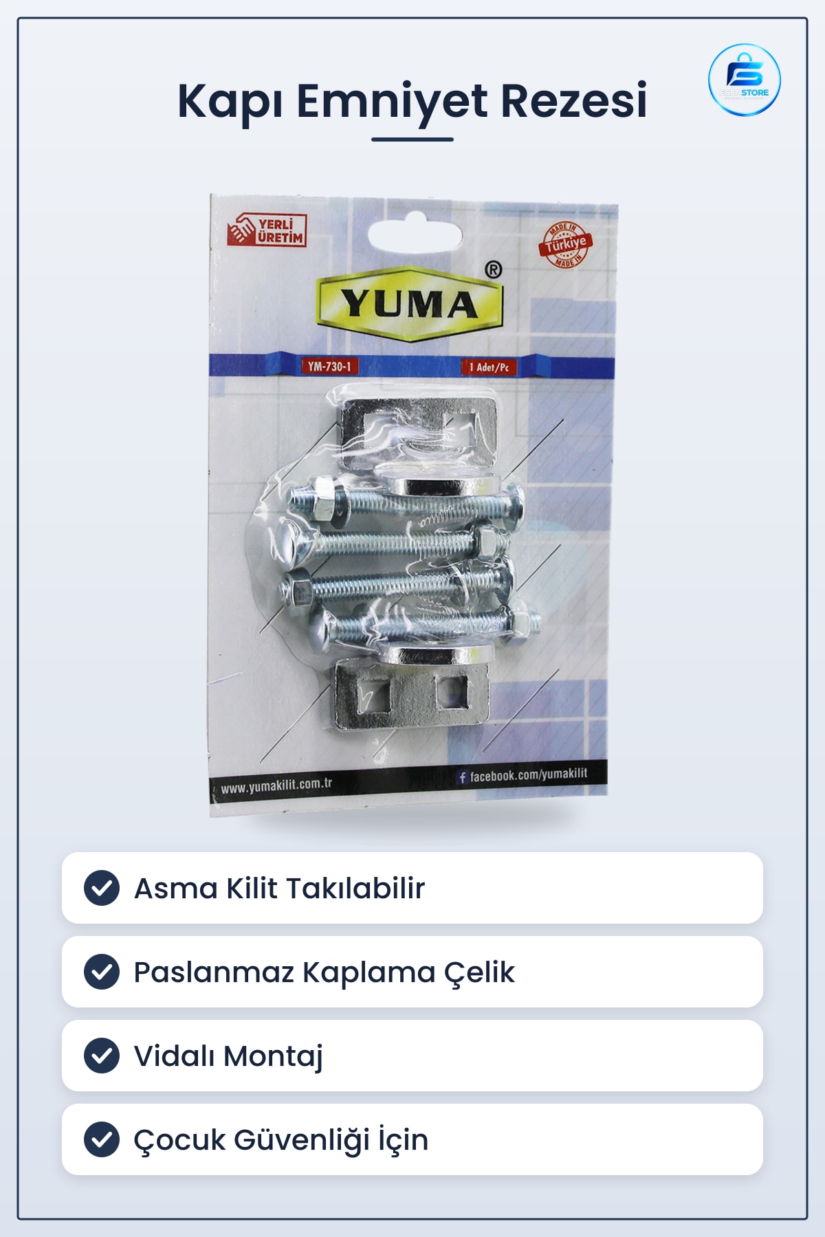 Kapı Emniyet Rezesi Asma Kilit Takılabilir Paslanmaz Kaplama Çelik Çocuk Güvenlik Hırdavatı