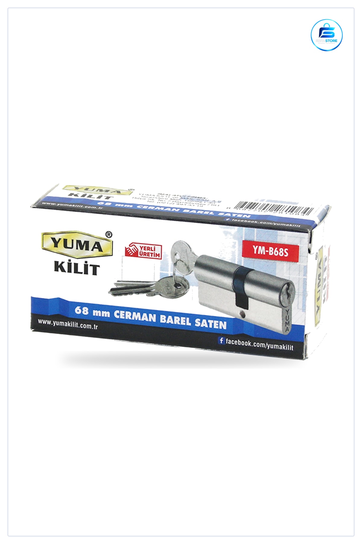 Silindir Barel Kilit Nikel Saten 68MM Kapı Güvenlik Kilidi Anahtarlı Değiştirilebilir Ev İş Yeri