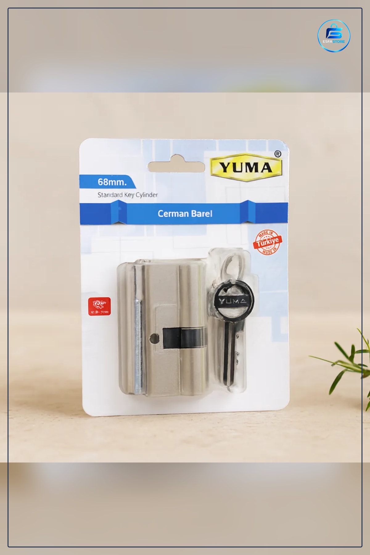 Kilit Silindiri 68 mm Nikel Saten Cerman Barel 3 Anahtarlı Kapı Kilidi Ev İşyeri Alaşım