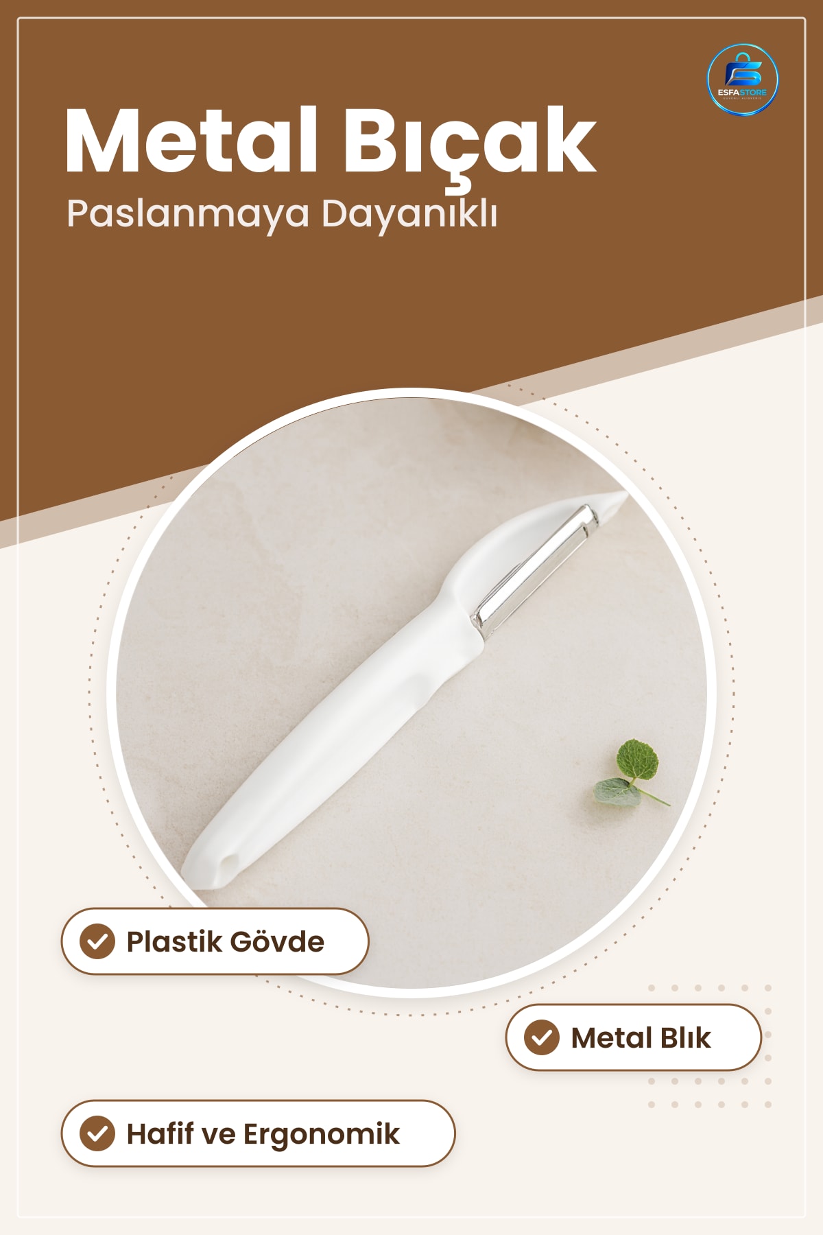 Yan Soyacak Plastik Gövdeli Sebze ve Meyve Soyacağı Metal Bıçaklı Mutfak Soyma Aleti