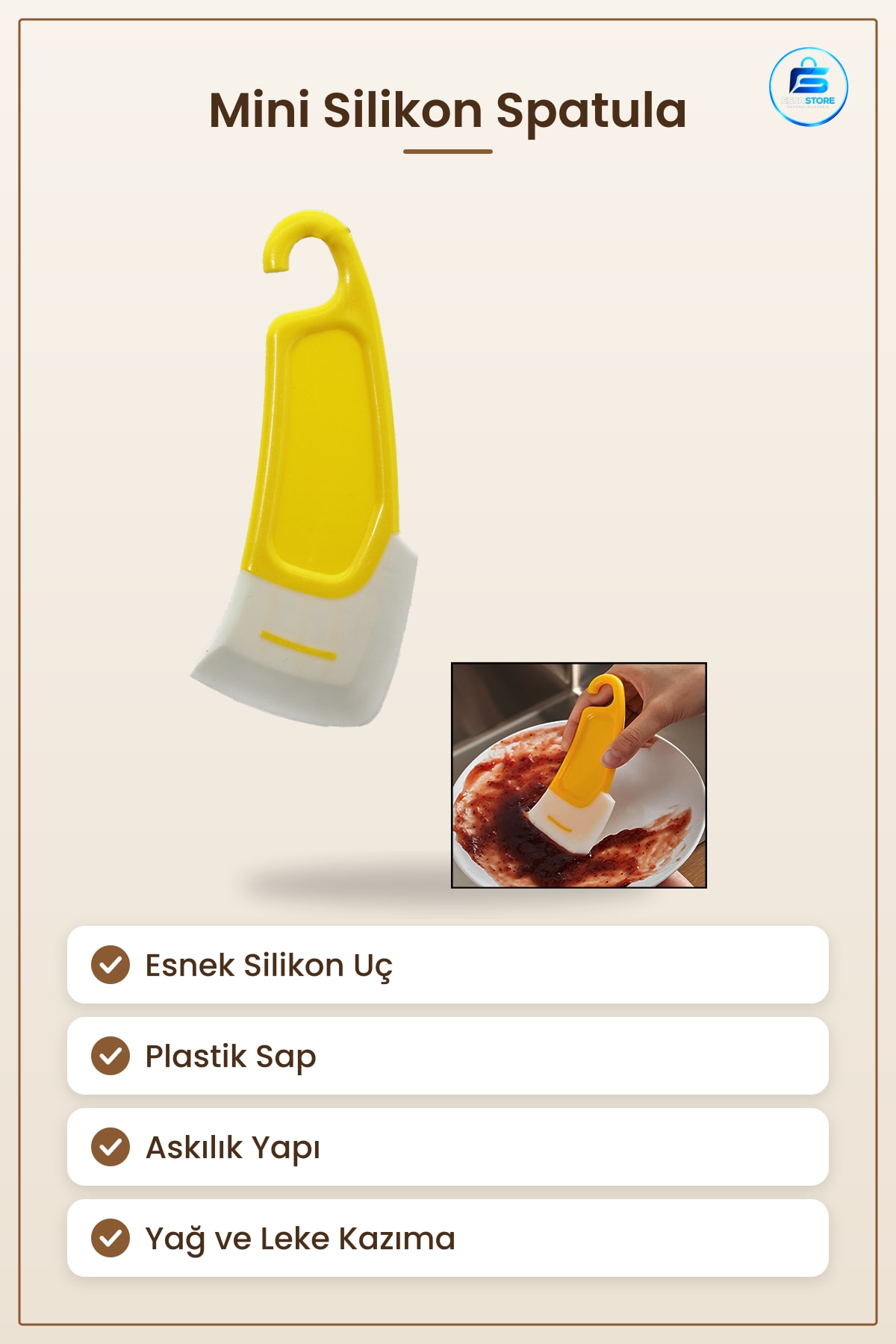 Mini Silikon Spatula Yağ ve Leke Kazıyıcı Plastik Saplı Mutfak Sos Kavanoz Temizleme Esnek Uç