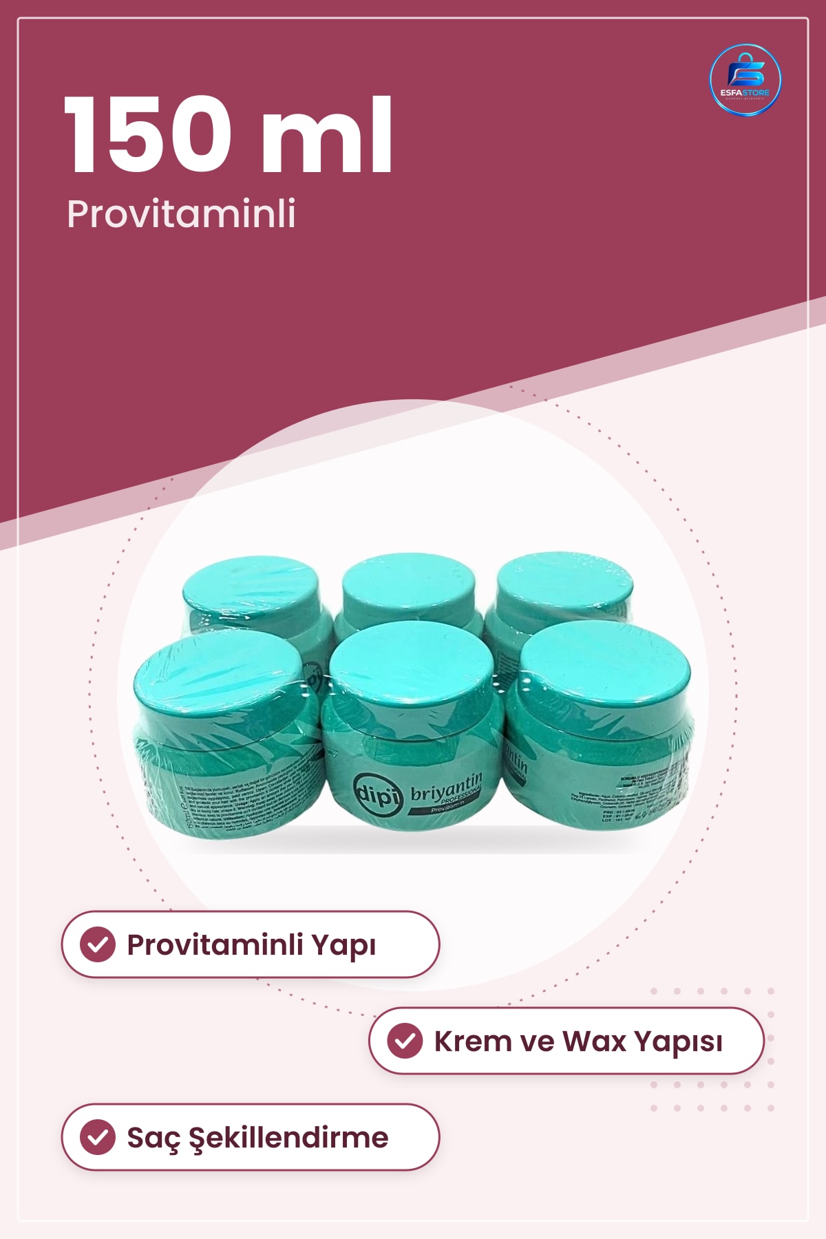 Saç Şekillendirici Biryantin 150 ml Provitaminli Krem ve Wax Bakım Ürünü Profesyonel