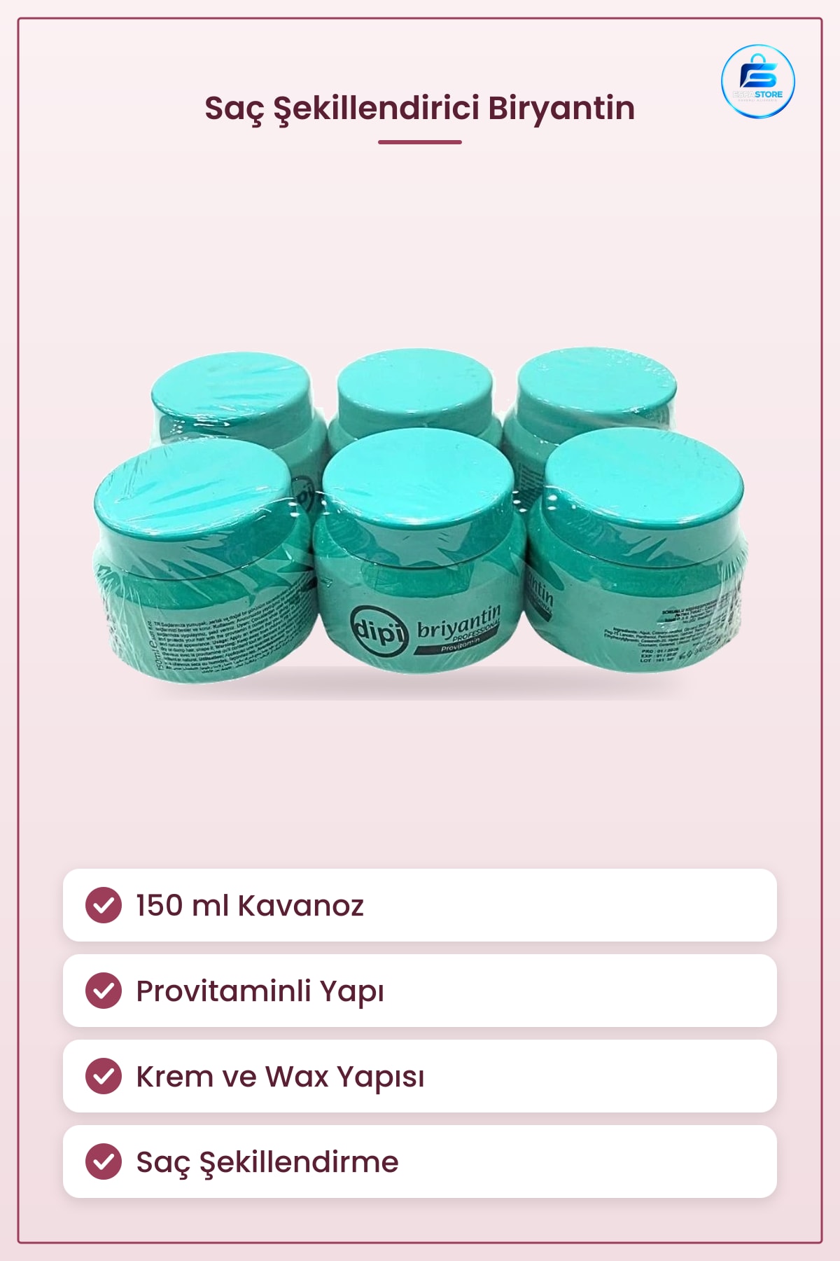 Saç Şekillendirici Biryantin 150 ml Provitaminli Krem ve Wax Bakım Ürünü Profesyonel
