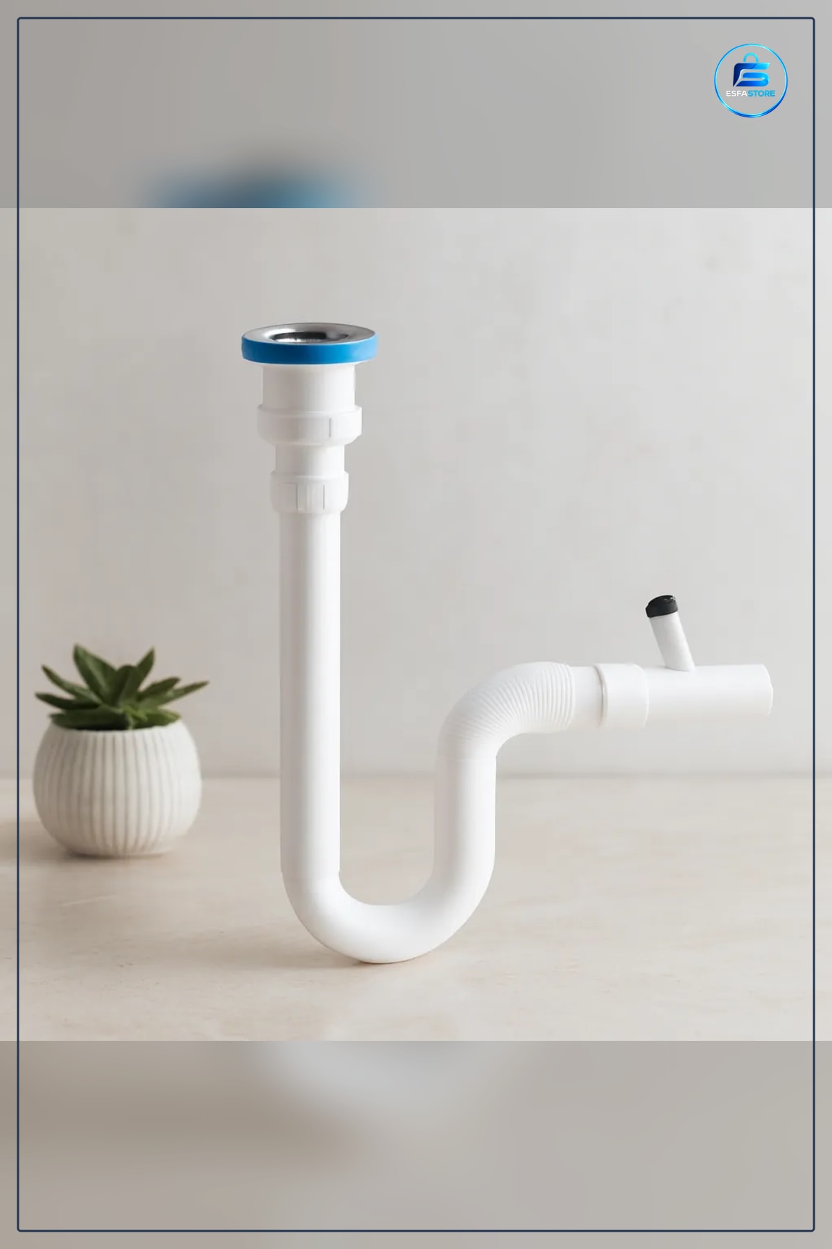 Çamaşır Çıkışlı Sifon TP ABS Paslanmaz Bağlantılı Banyo Tesisatı Atık Su Tahliye Hattı