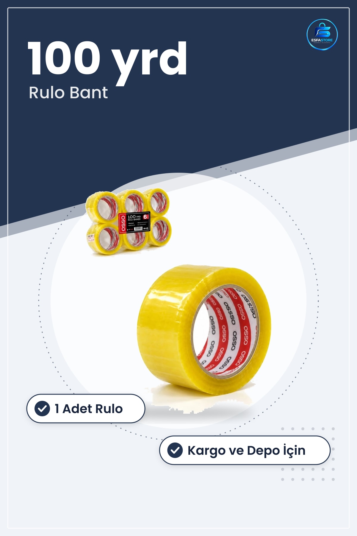 Koli Bandı Yrd 1 Adet Ambalaj Kutu Paketleme Kargo Taşıma Ev Depo Ofis Rulo Bant