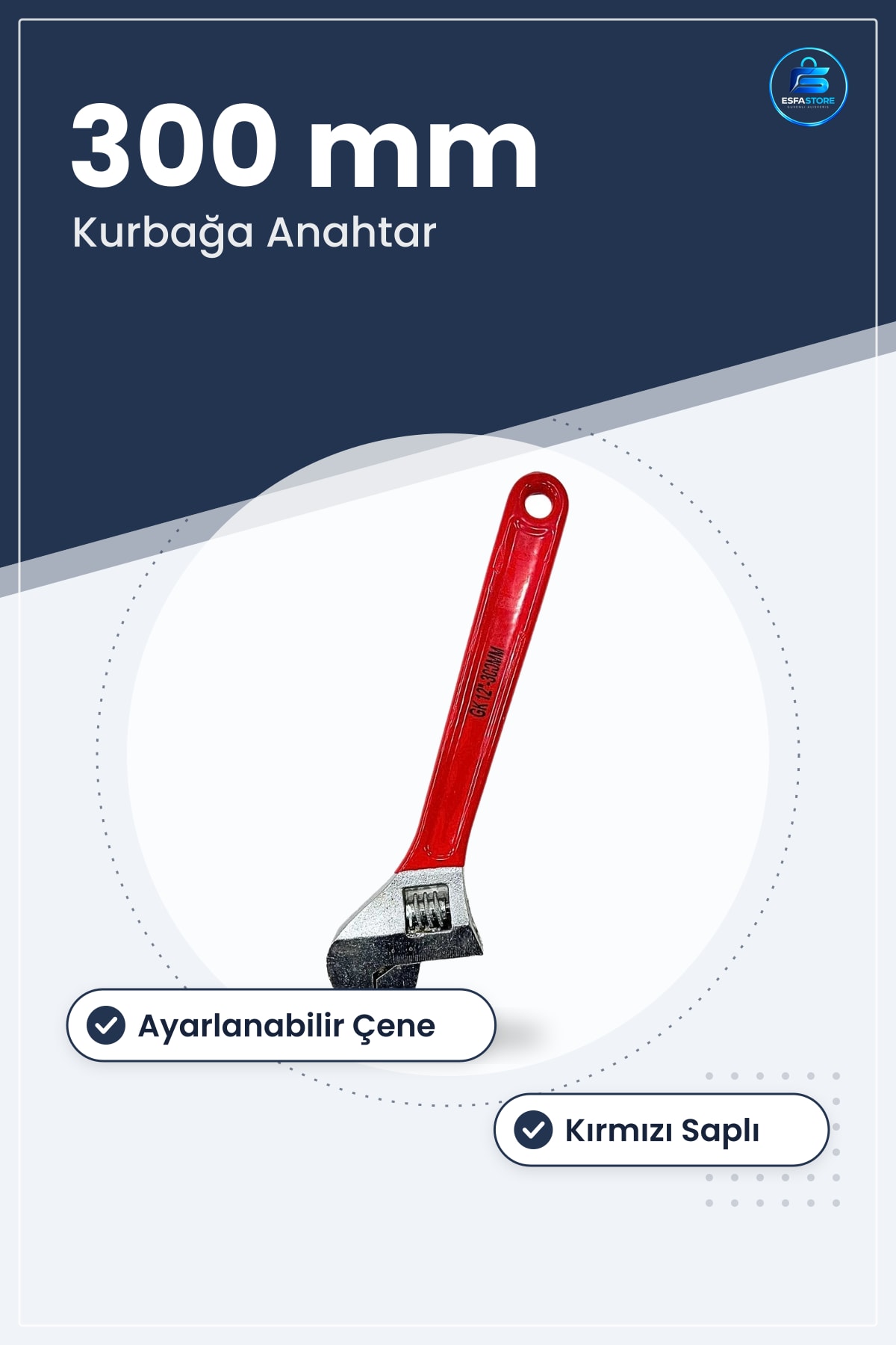 Ayarlanabilir Kurbağa Anahtar 12 inç 300 mm Kurbağcık Kırmızı Saplı Tesisat Hırdavat Çok Amaçlı