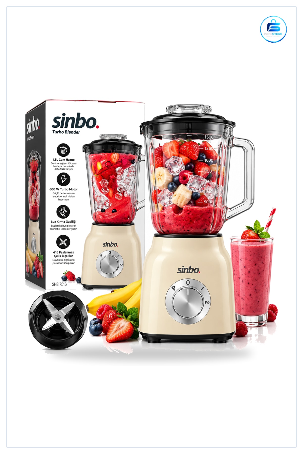 Blender Seti 600 W Turbo Cam Hazneli Paslanmaz Çelik Bıçaklı Doğrayıcı Mikser Mutfak Karıştırıcı
