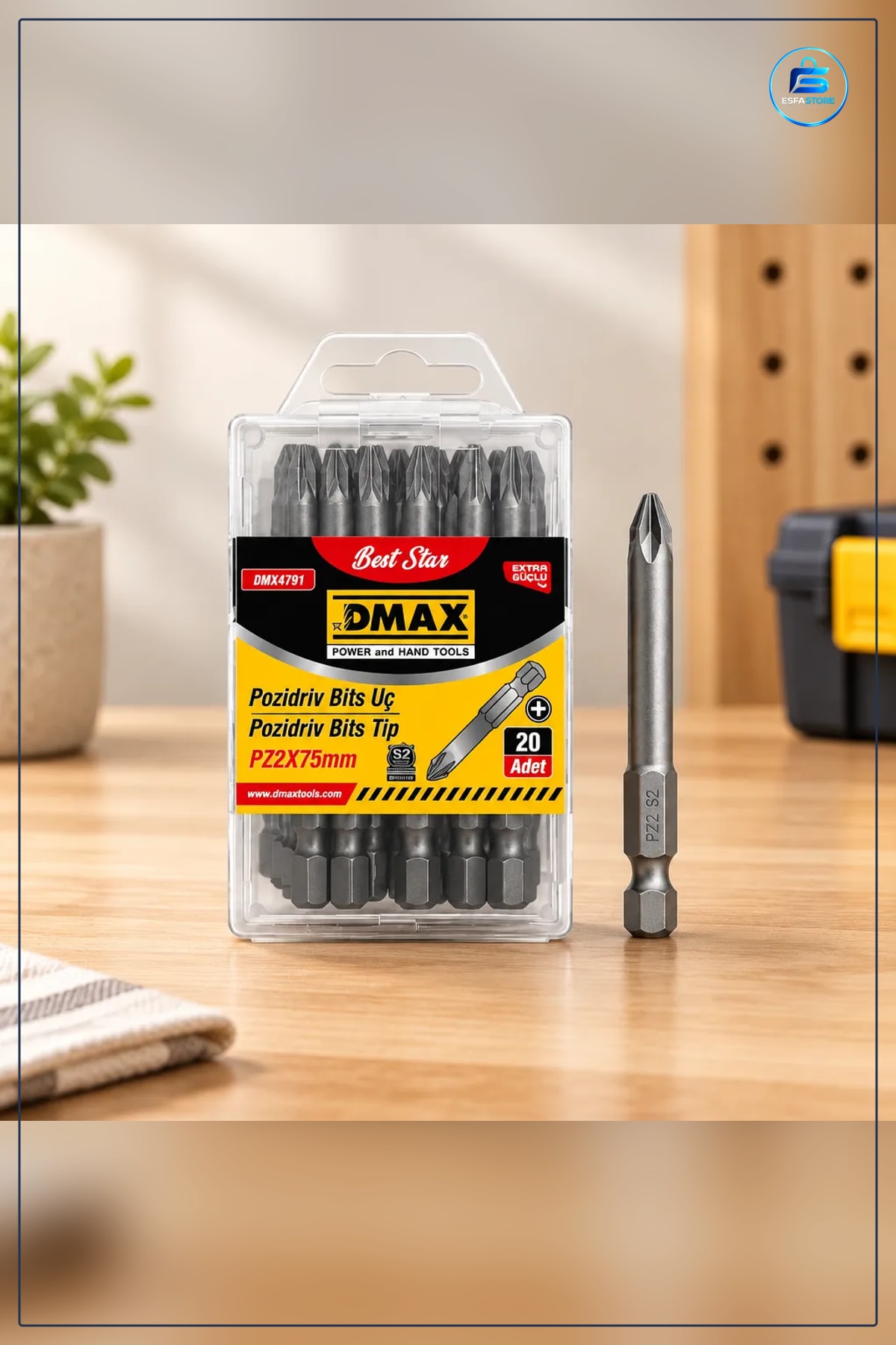 Tornavida Bits Ucu PZ2 75 mm 20'li Pozidriv Set Elektrikli Matkap İçin Vidalama Uç Takımı