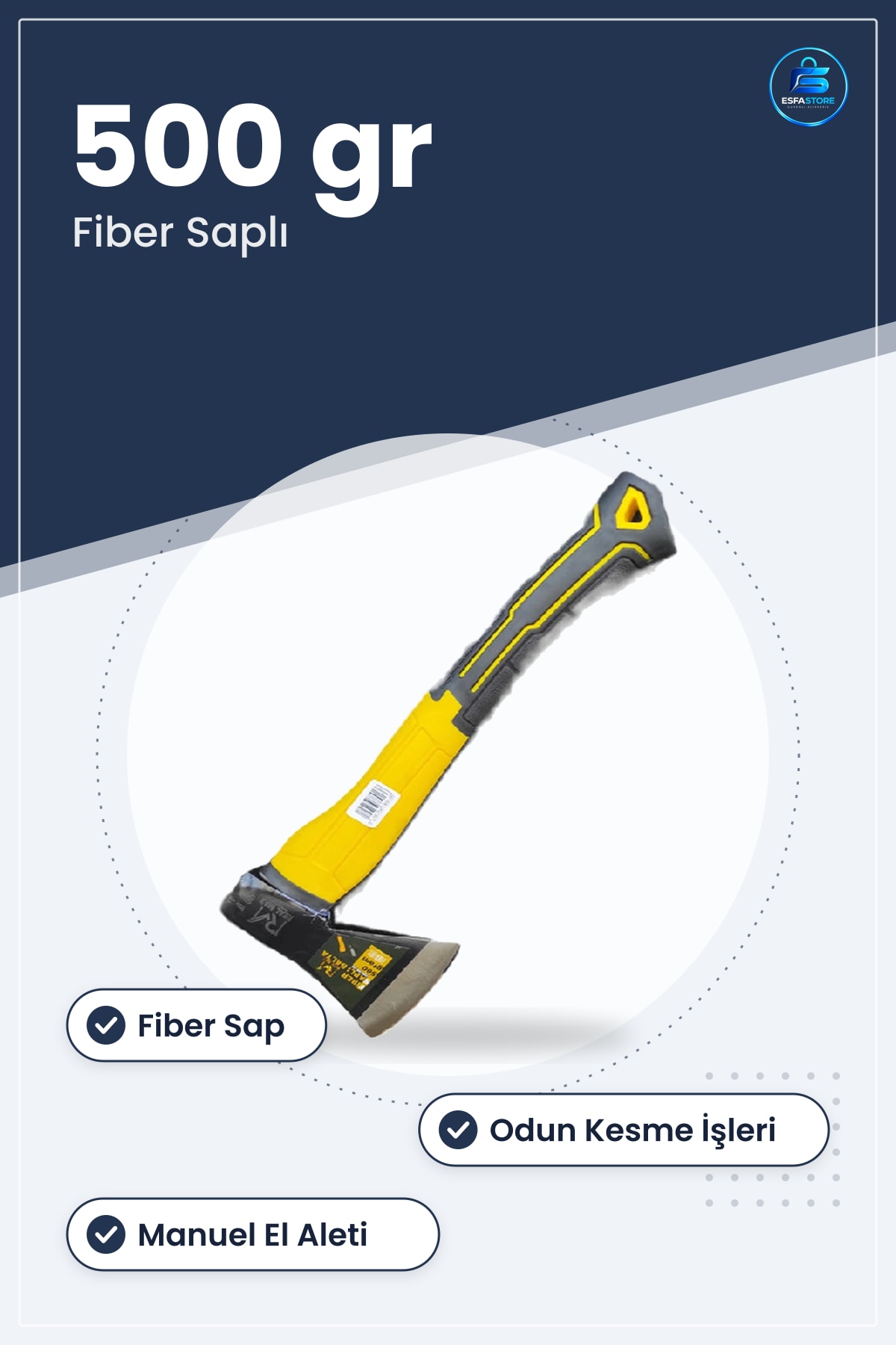 Balta 500 gr Fiber Saplı Odun Kesme El Aleti Hırdavat Manuel Kesici Ağaç Kesim Aracı