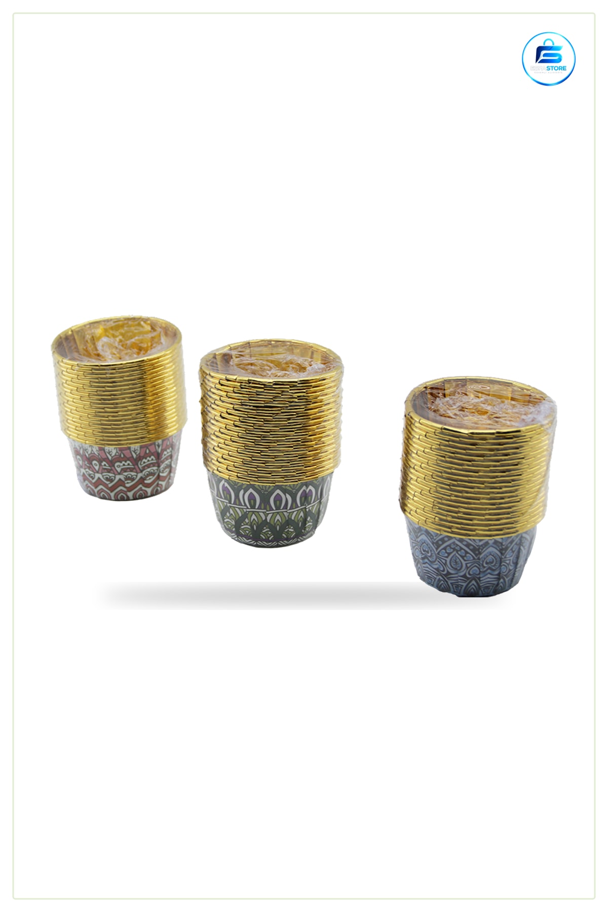 Muffin Kağıt Kapsül Gold Folyo Yuvarlak Kalın Ağız 6.5 cm Derinlik 3.5 Pişirme Servis Malzemesi