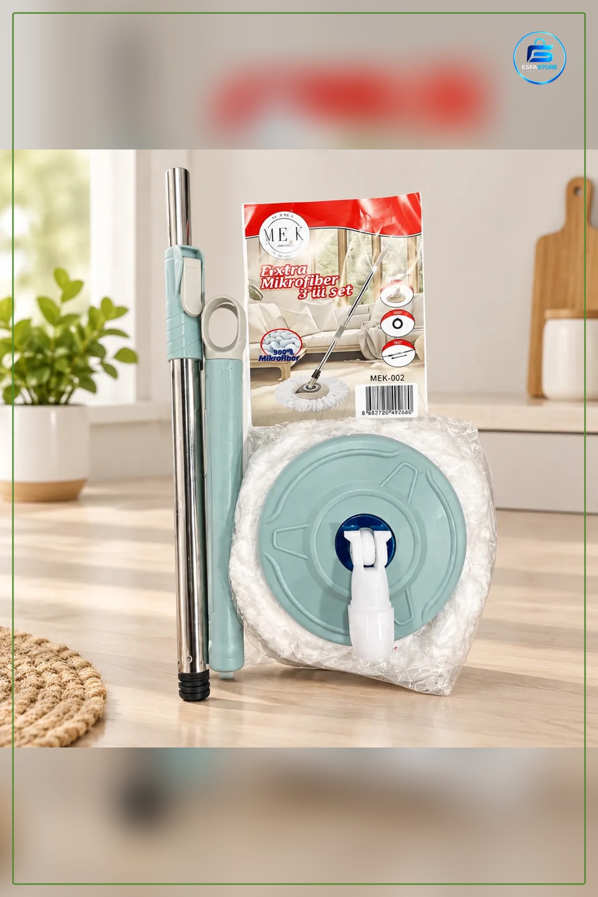 Ekstra Mikrofiber Mop Seti Paspas Yedek Başlık Ev Temizlik Gereçleri Günlük Kullanım