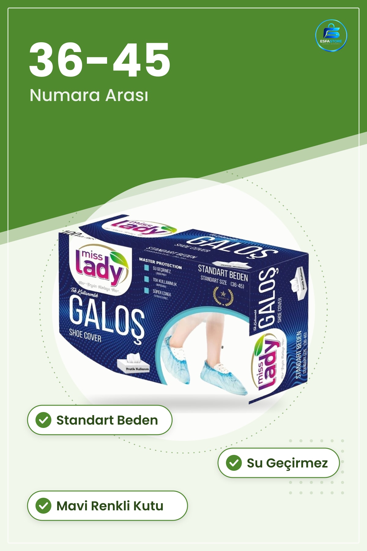 Galoş Tek Kullanımlık Standart Beden ile Arası Su Geçirmez Ayakkabı Koruyucu Kılıf