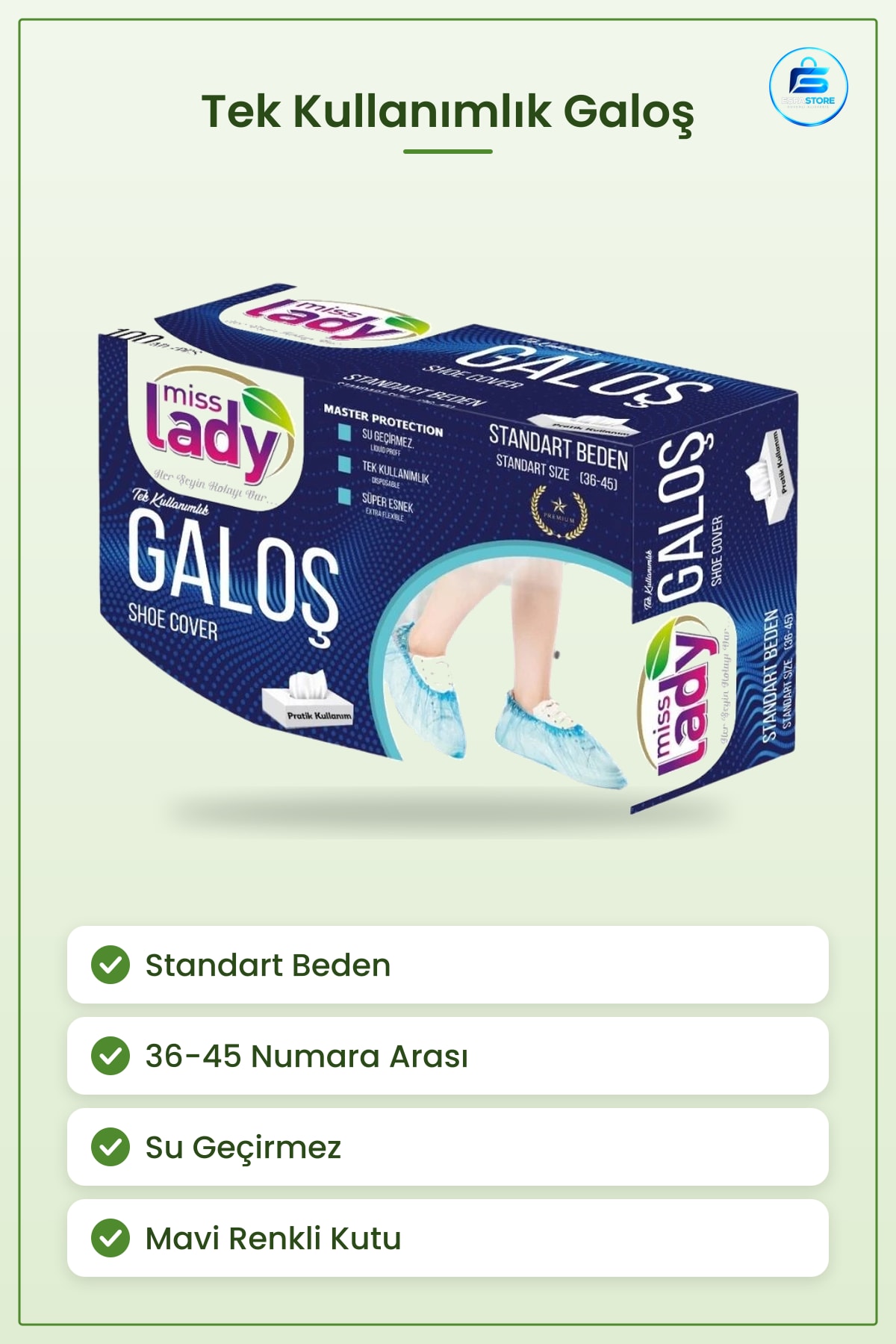 Galoş Tek Kullanımlık Standart Beden ile Arası Su Geçirmez Ayakkabı Koruyucu Kılıf
