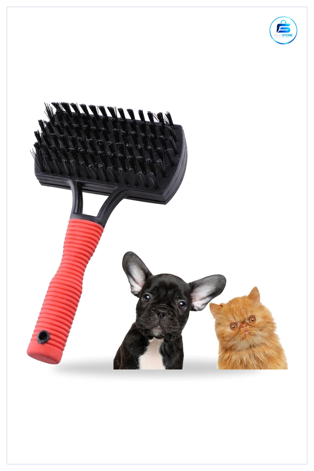 Evcil Hayvan Tarama Fırçası Çift Taraflı Ergonomik Tarak Telli Tüy Temizleme Kedi Köpek Bakım