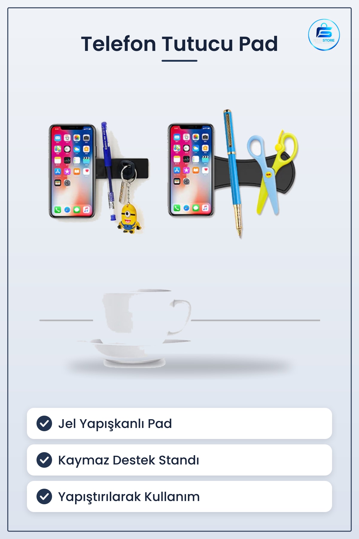 Telefon Standı Nanoteknoloji Jel Güçlü Yapıştırıcılı Kaymaz Tutucu Pad Pratik Hediyelik Kullanışlı