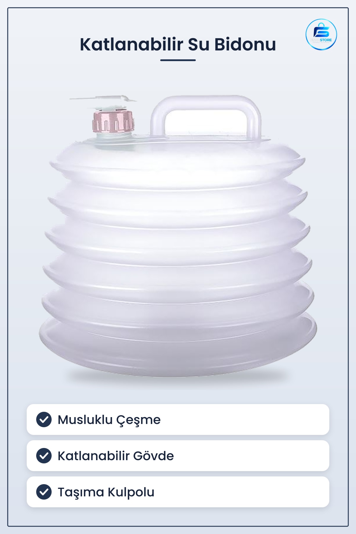 Katlanabilir Musluklu Çeşmeli Damacana Su Bidonu 10 Litre Outdoor Kamp Piknik Taşınabilir Sebil