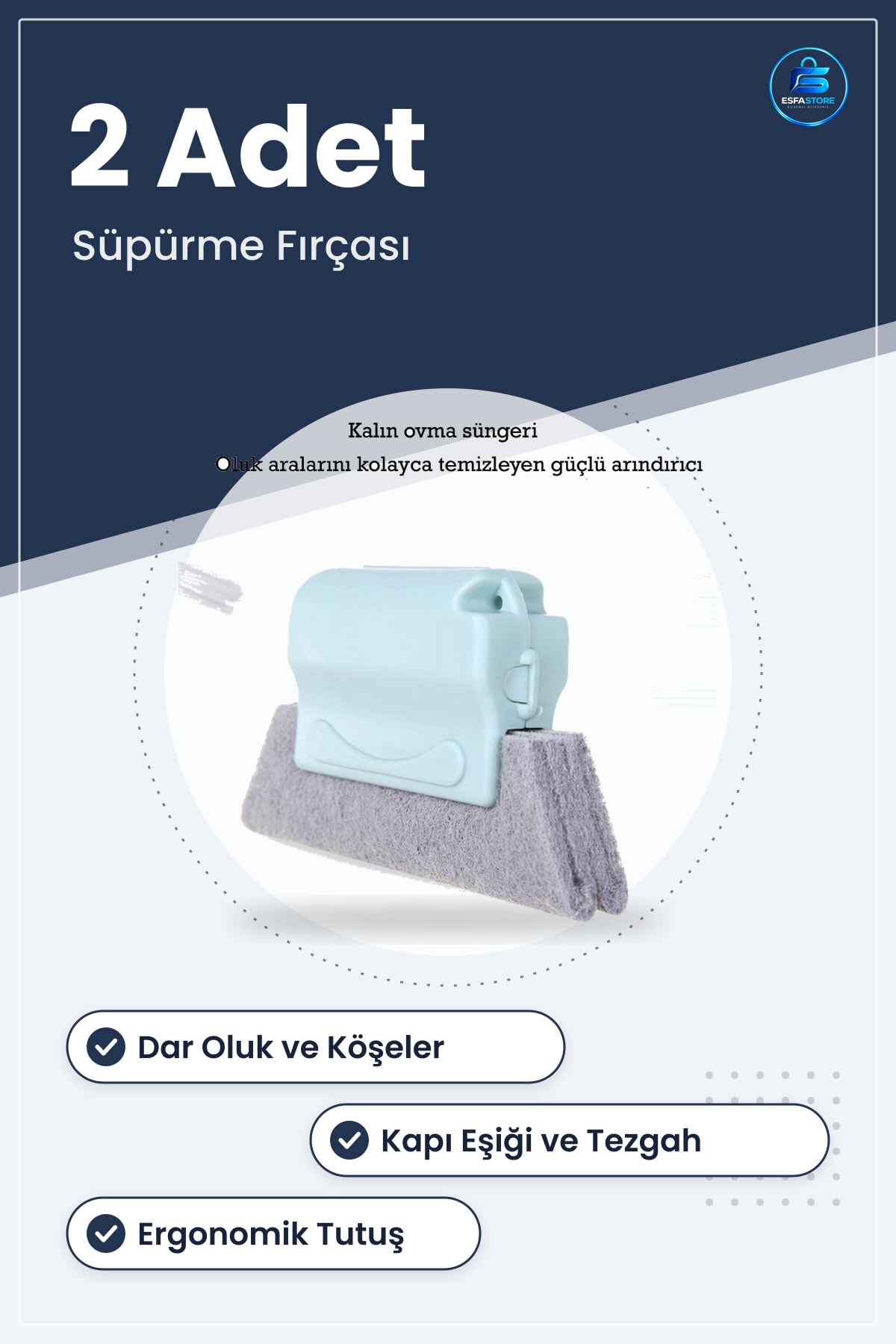 Pencere Panjur Oluk Temizleme Fırçası Kapı Eşiği Süpürme Tezgah Kenarı Kullanışlı Pratik Aparat