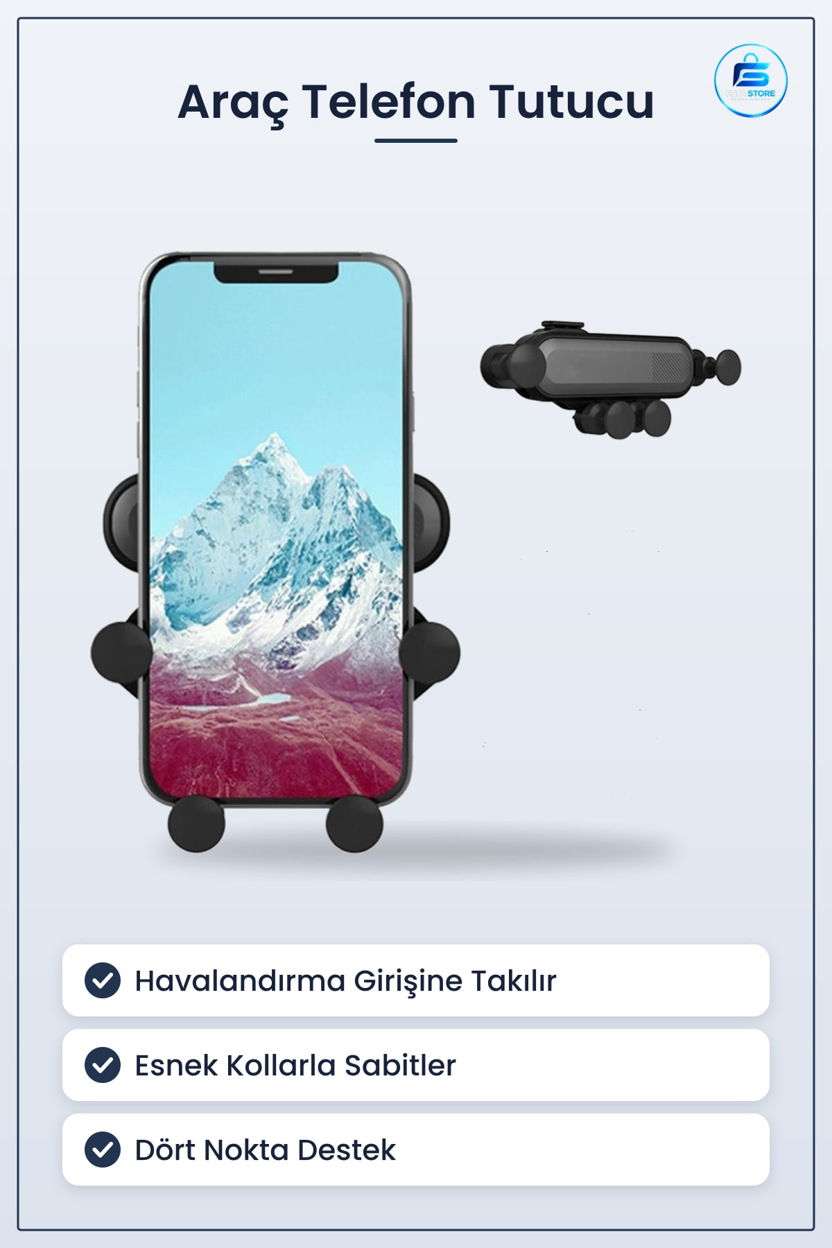 Araç İçi Cep Telefonu Tutucu Sabitleyici Aparat Havalandırma Girişine Takılabilen Dayanıklı Pratik