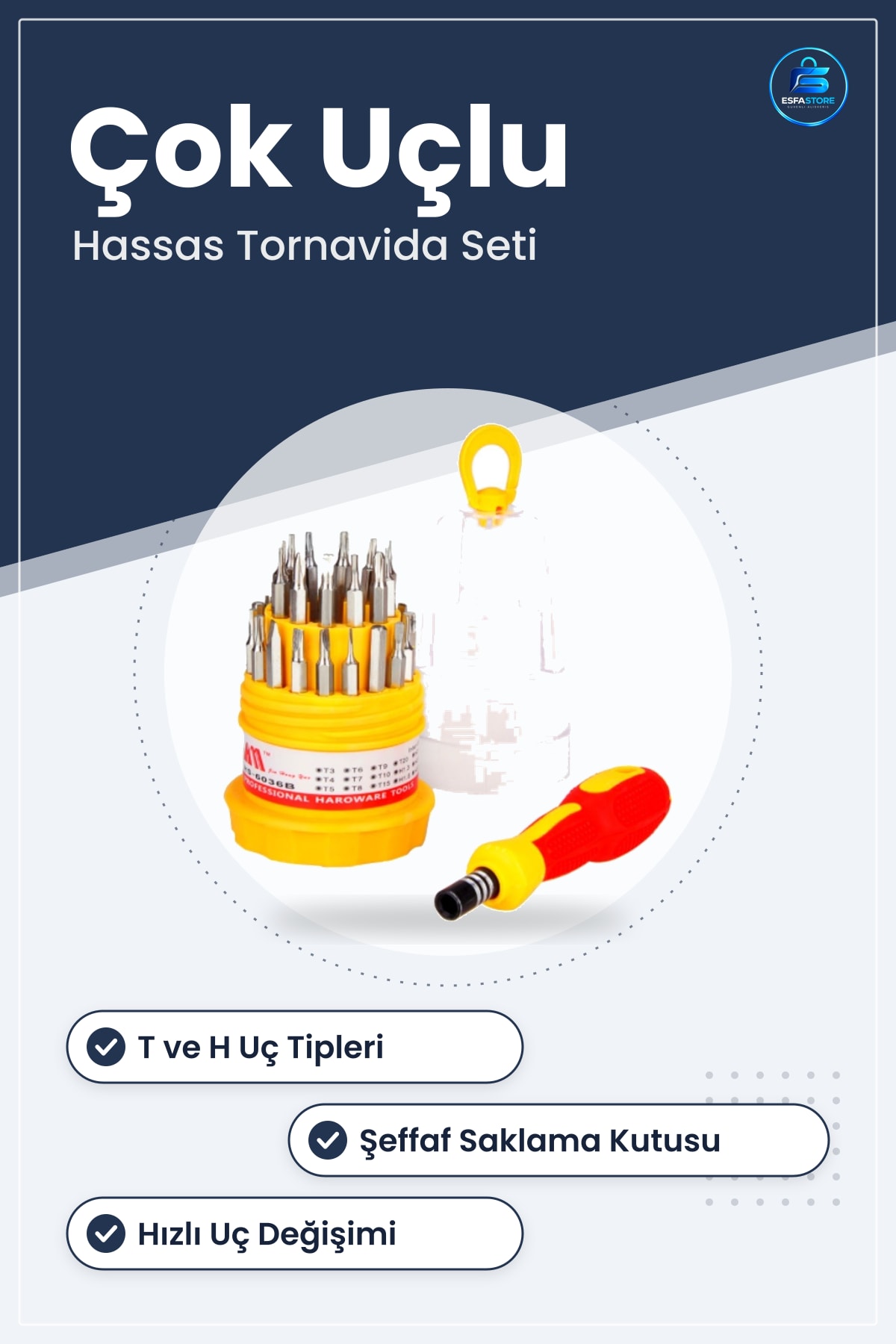 Hassas Tornavida Bits Uç Takımı Yumurta Saplı Elektronik Tamir Aleti Dayanıklı Kullanışlı