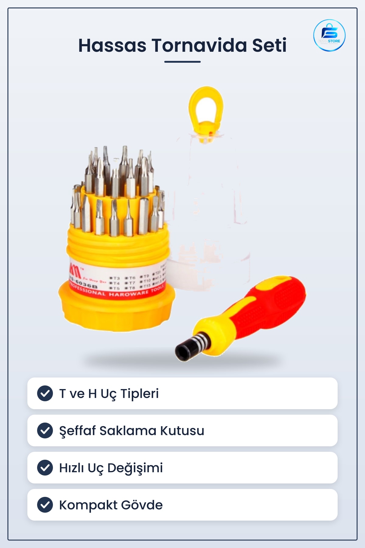 Hassas Tornavida Bits Uç Takımı Yumurta Saplı Elektronik Tamir Aleti Dayanıklı Kullanışlı