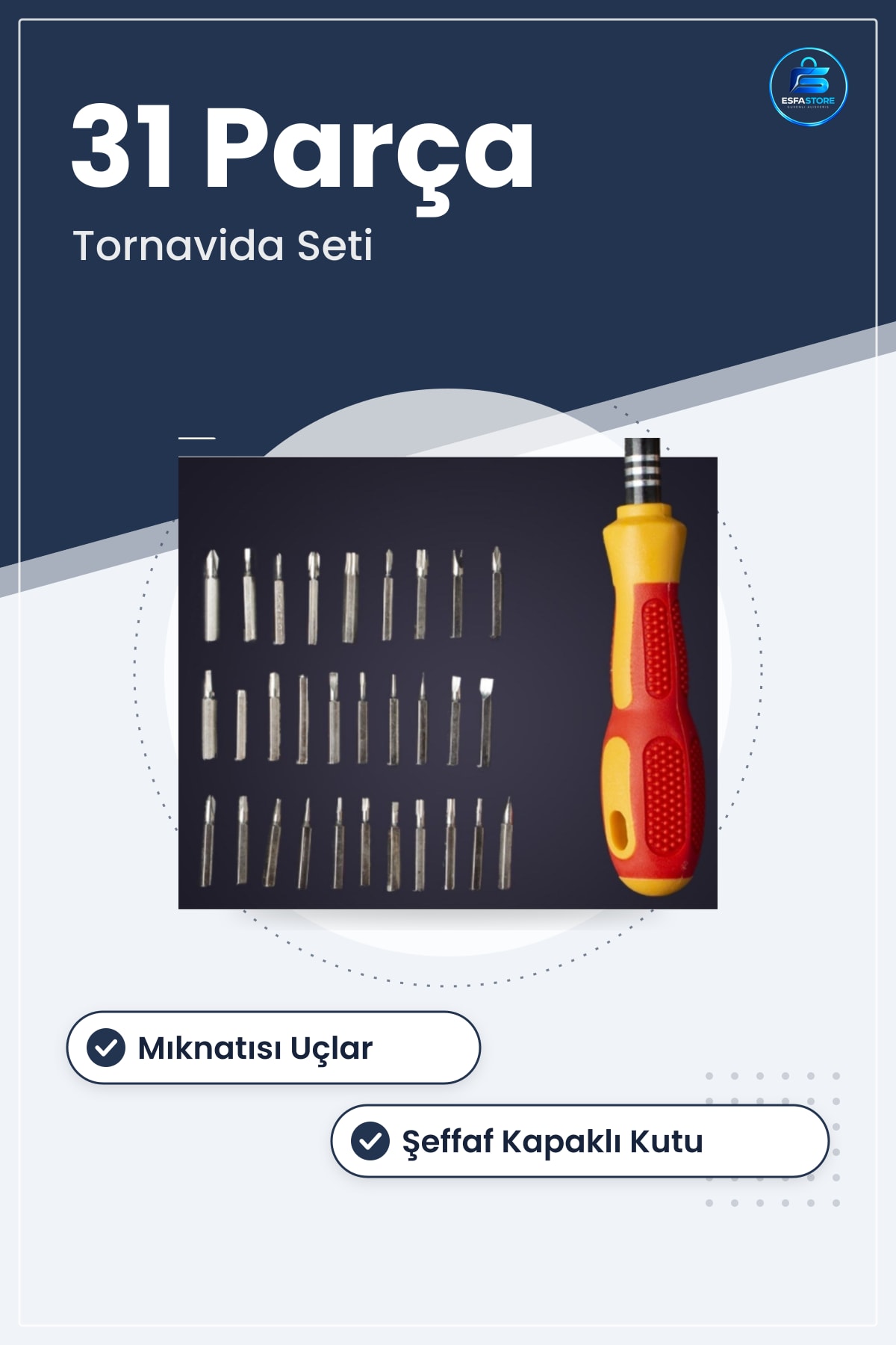 Hassas Tornavida Bits Uç Seti Yumurta Mıknatıslı Elektronik Cihaz Tamir Takımı Kauçuk Saplı Kutulu
