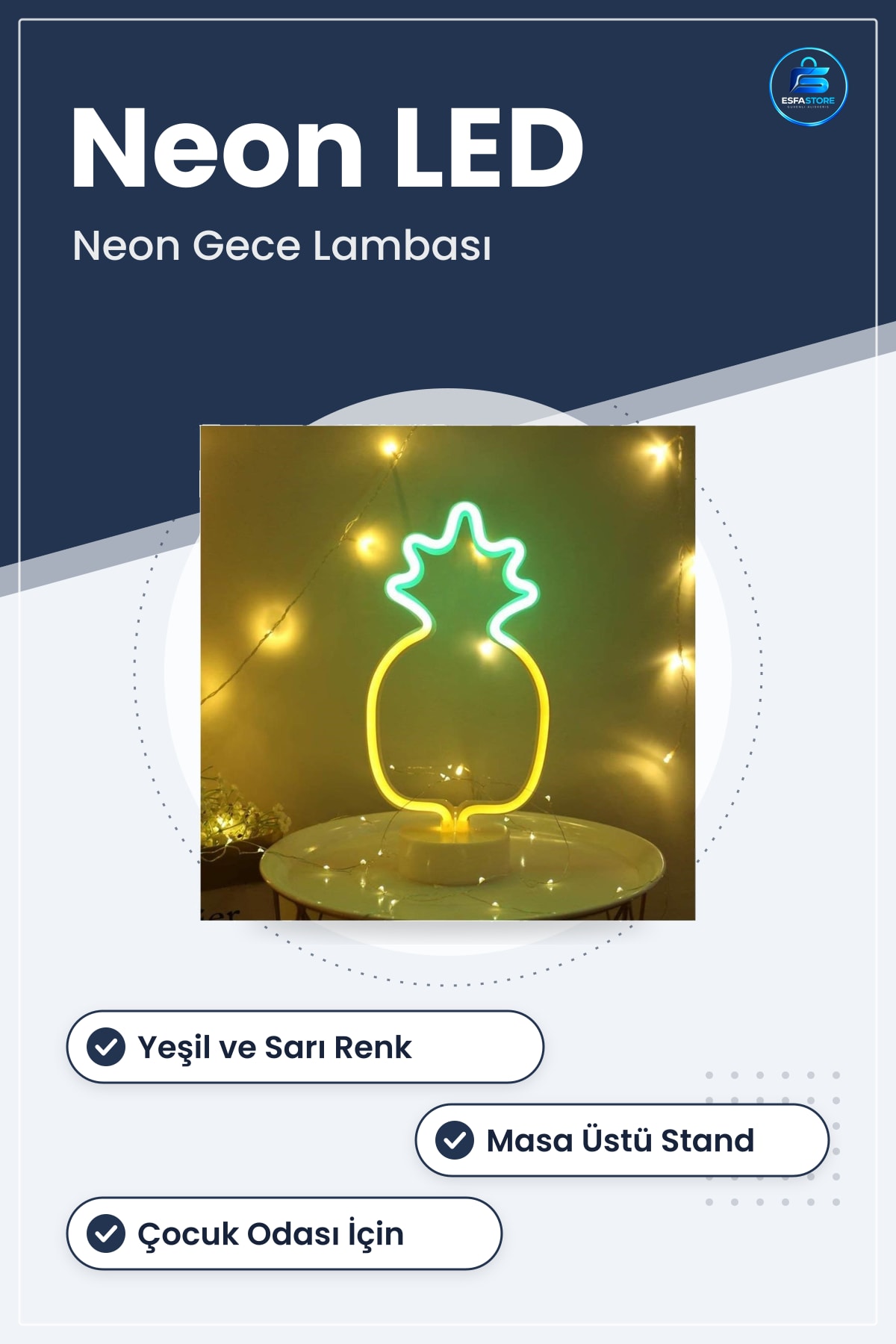 Meyve FıgPürlü Neon Led Masa ve Gece Lambası Dekoratif Hediyelik Çocuk Odası Kullanışlı
