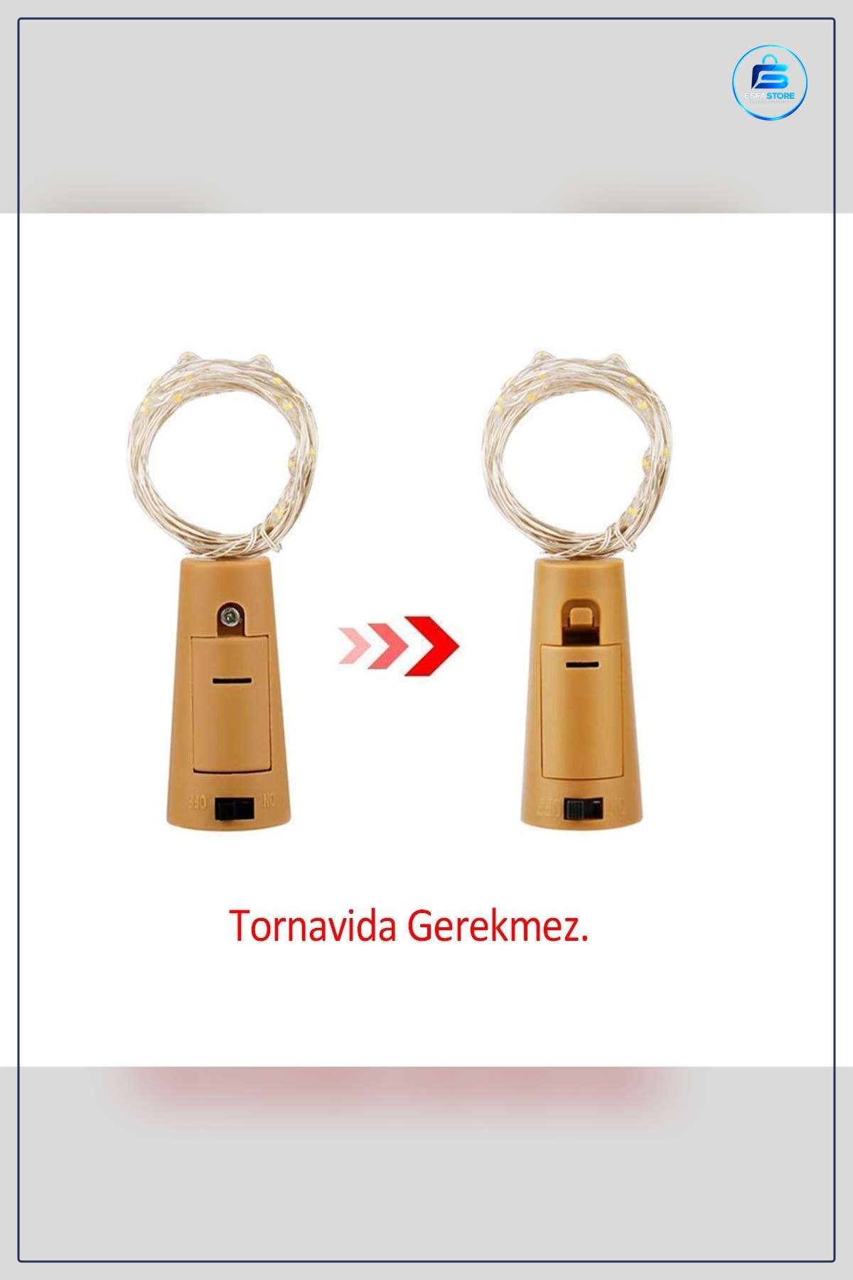 ŞÖŞé Mantar Tıpa Şeklinde Peri Led 2 Metre İnce Tel Pilli Sarı Dekoratif Işık Dekorasyon