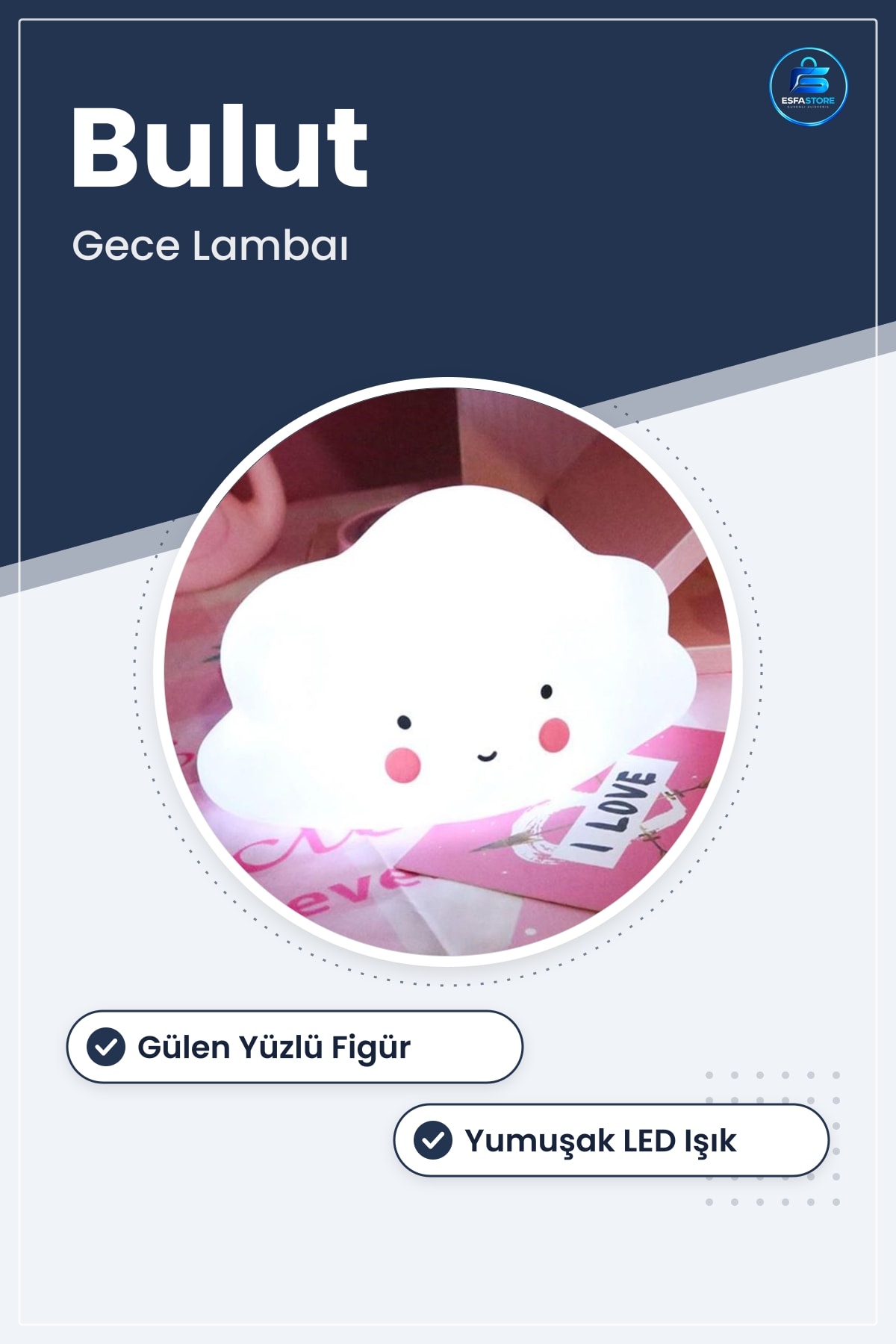 Sevimli Bulut Şeklinde Led Dekoratif Gece Lambası Çocuk Odası Aydınlatması Hediyelik Özel Tasarım