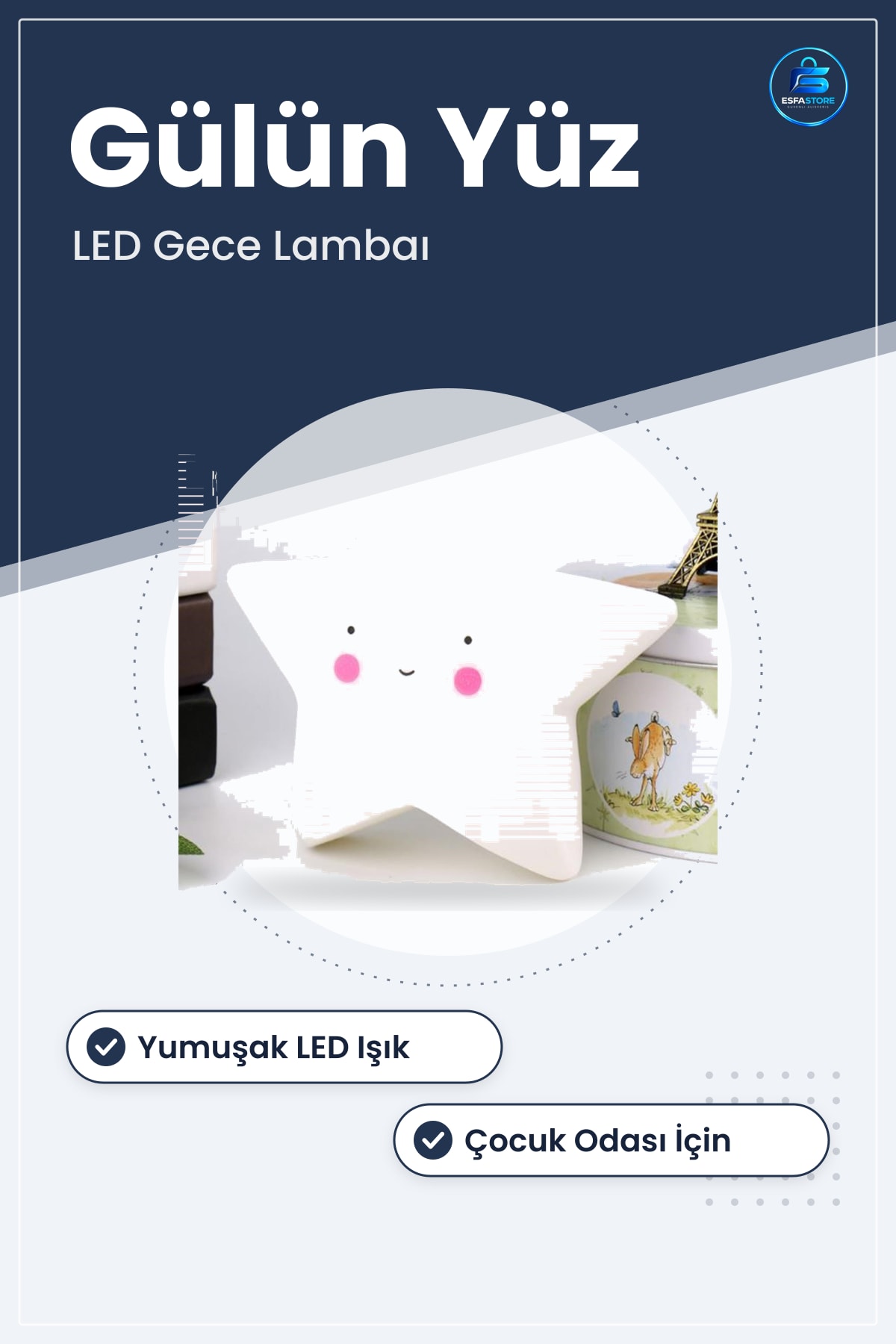 Led Masa Gece Lambası Yıldız Figürlü Karikatür Tasarım Çocuk Odası Dekoratif Hediyelik Pratik