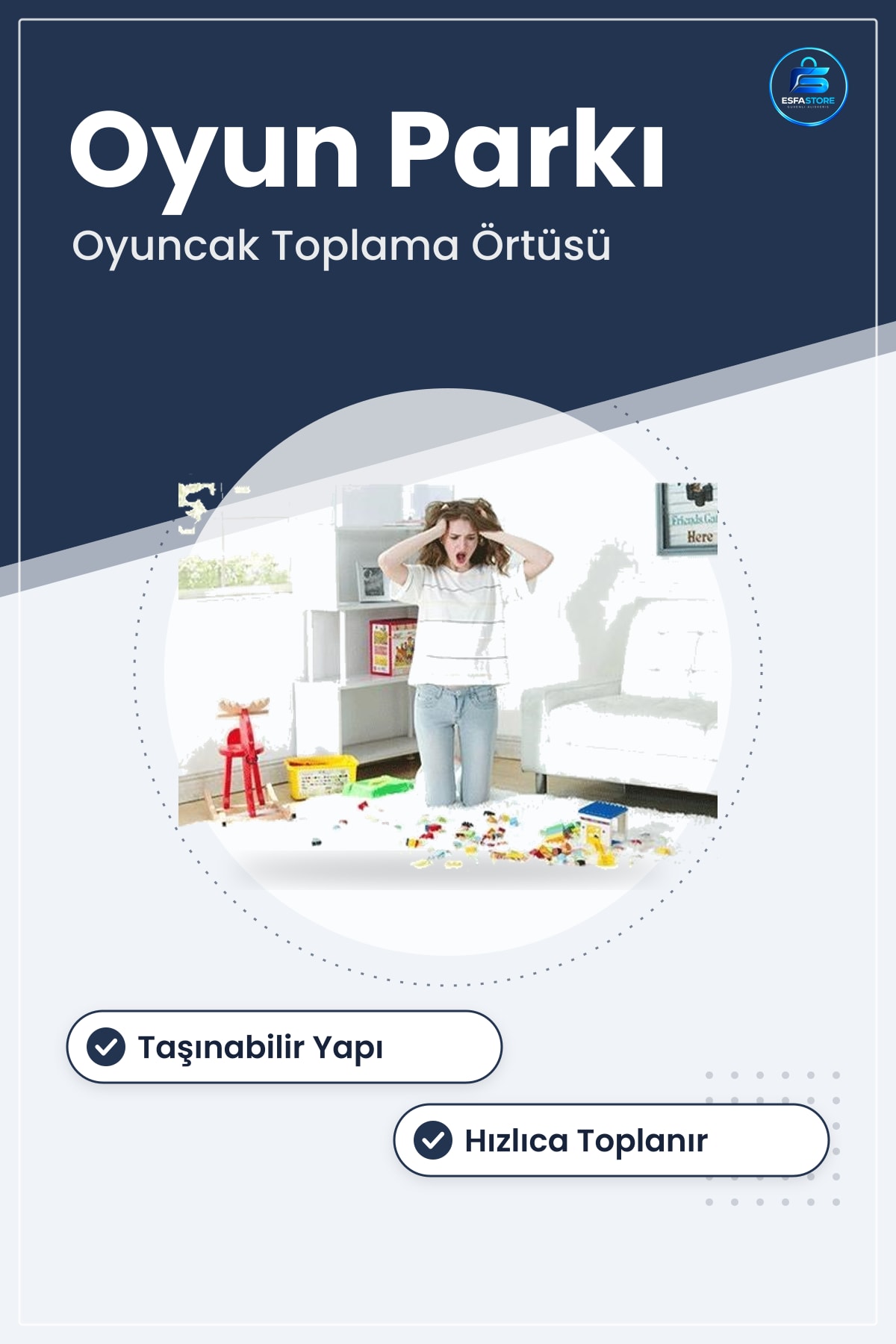 Oyuncak Toplama Örtüsü Oyun Parkı Hurcu Taşınabilir Çocuk Dayanıklı Kullanışlı Pratik Hediyelik