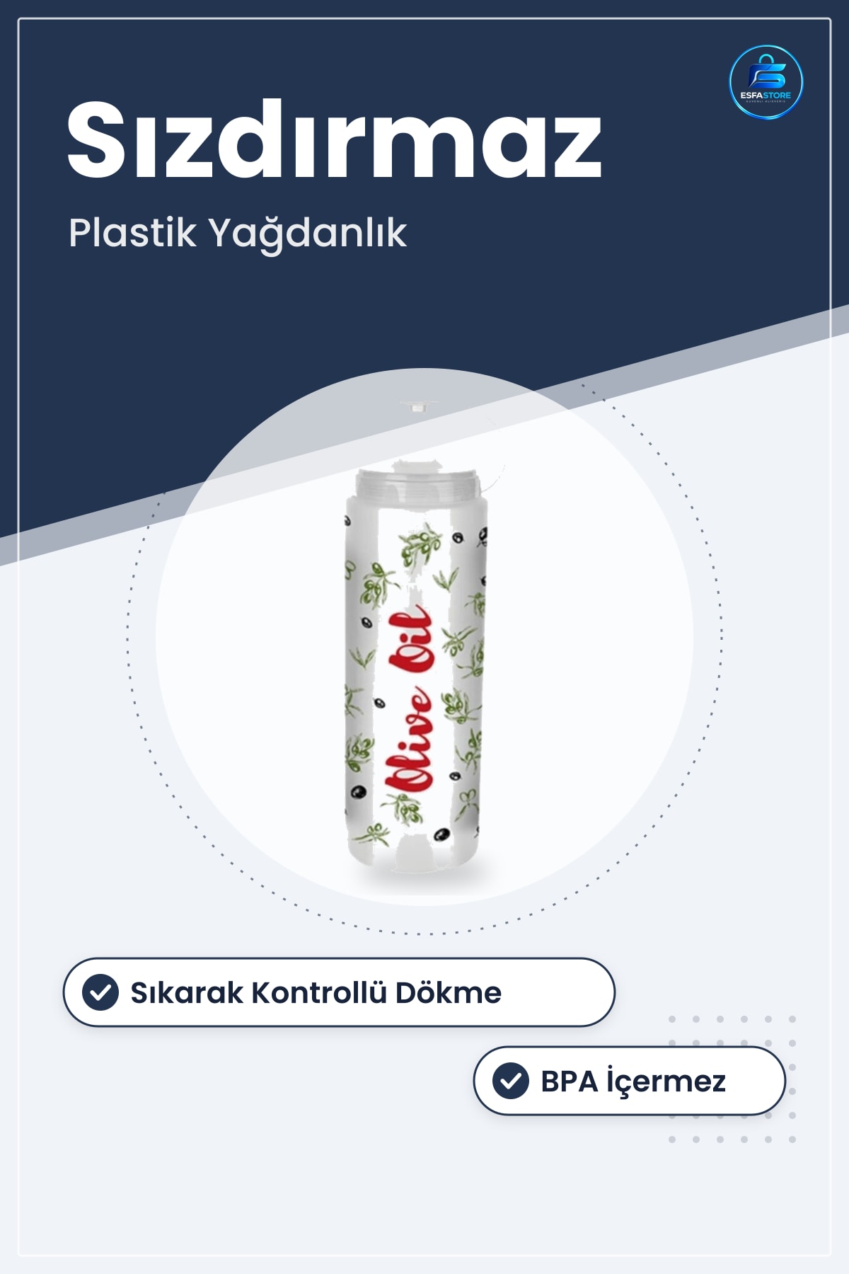 Plastik Yağdanlık Sızdırmaz Kapaklı Sos Şişesi Zeytin Desenli Hassas Dökme Mutfak Pratik Kullanım