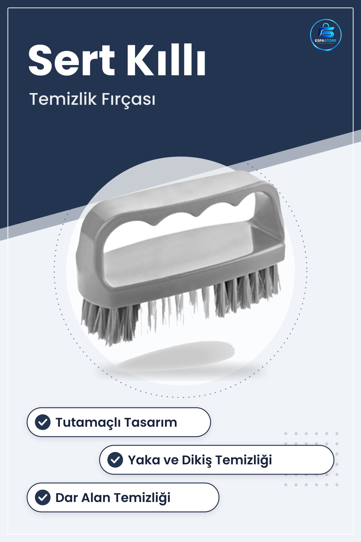 Tutamaçlı Plastik Pratik Tırnak ve Yaka Temizlik Fırçası Sert Kıllı Dikiş Dar Alan Kullanışlı