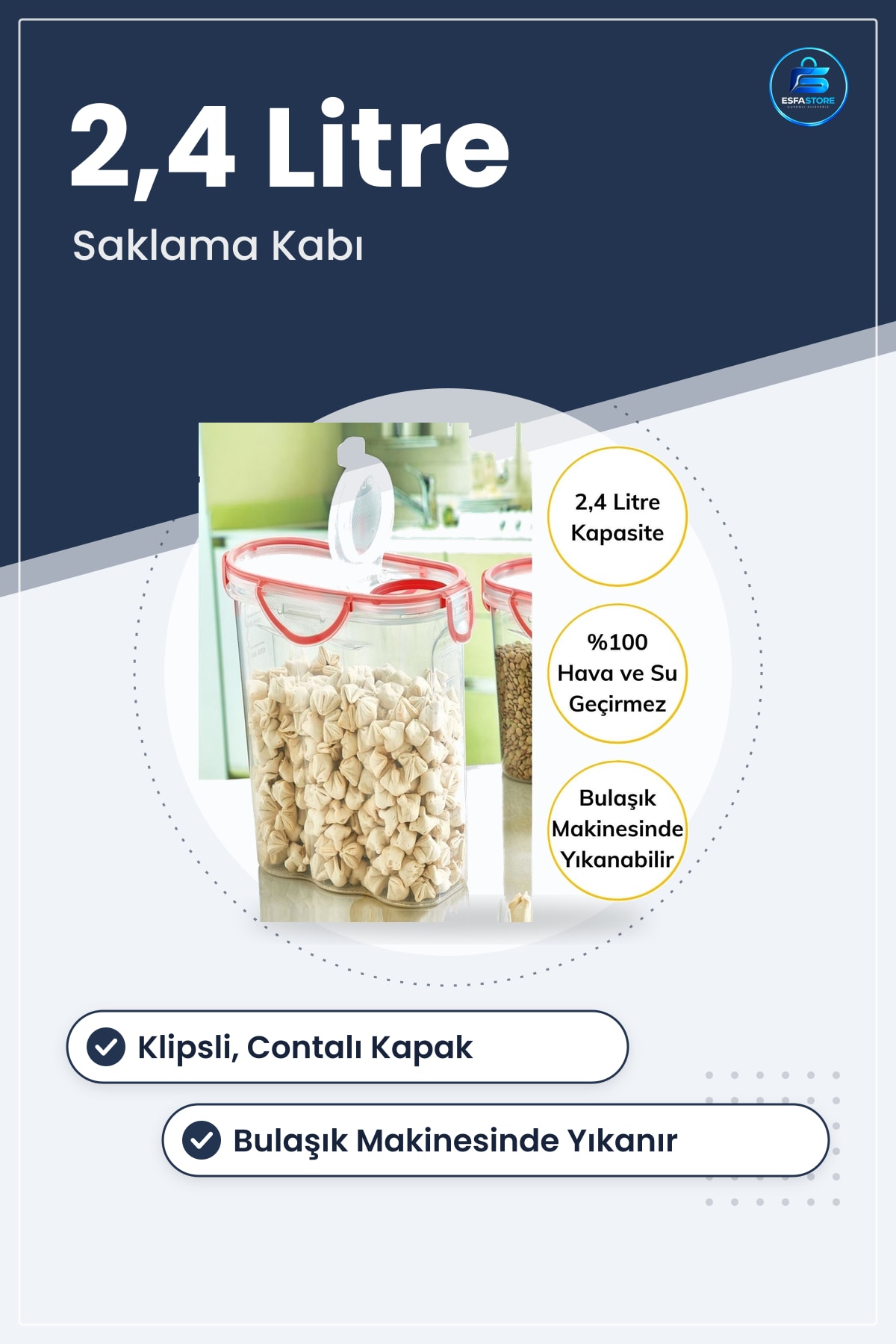 Erzak Saklama Kutusu Kilitli Kapaklı Contalı Kuru Gıda Kabı Bakliyat Düzenleyici Dayanıklı Pratik
