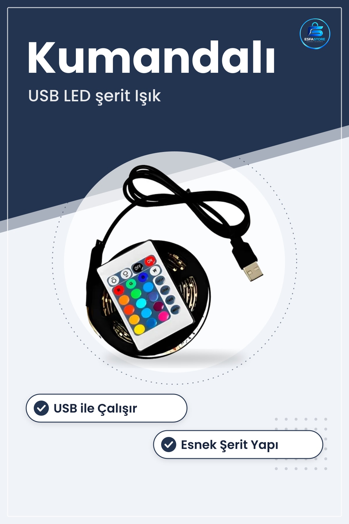 Kumandalı USB LED Şerit Işık Ayarlanabilir Dekoratif Ortam Ambiyans Aydınlatması Pratik Esnek