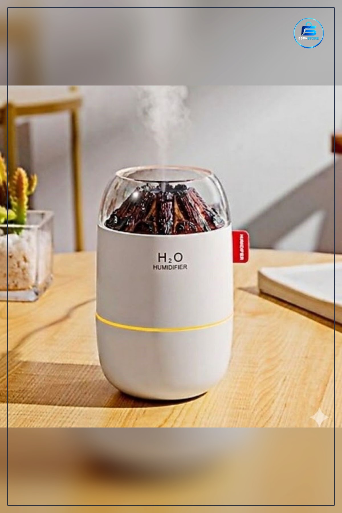 Ahşap Odun Ateşi Tasarımlı Ultrasonik Hava Nemlendirici Aroma Difüzör LED Işıklı Soğuk Buhar