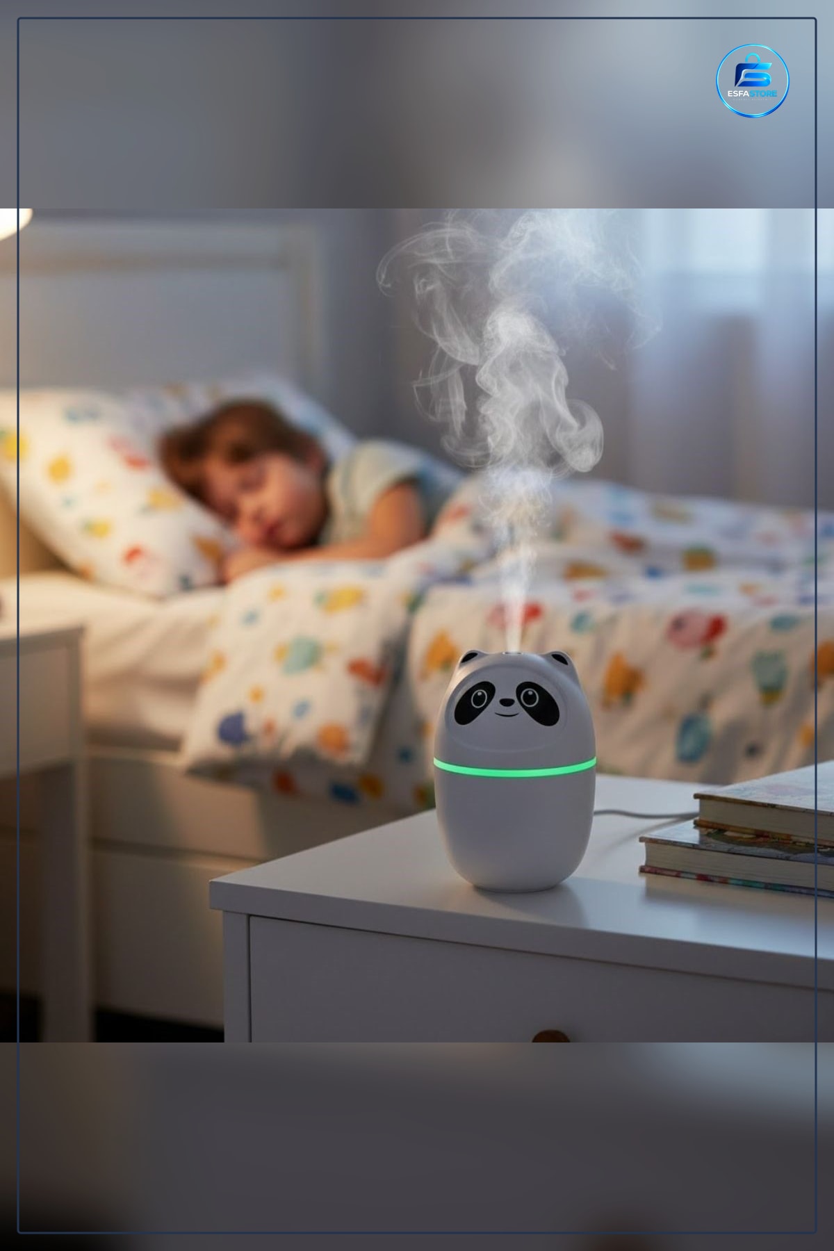 Panda Fıgerlü Ultrasonik Hava Nemlendirici Soğuk Buhar LED Işıklı Masaüstü Oda İçin Hediyelik