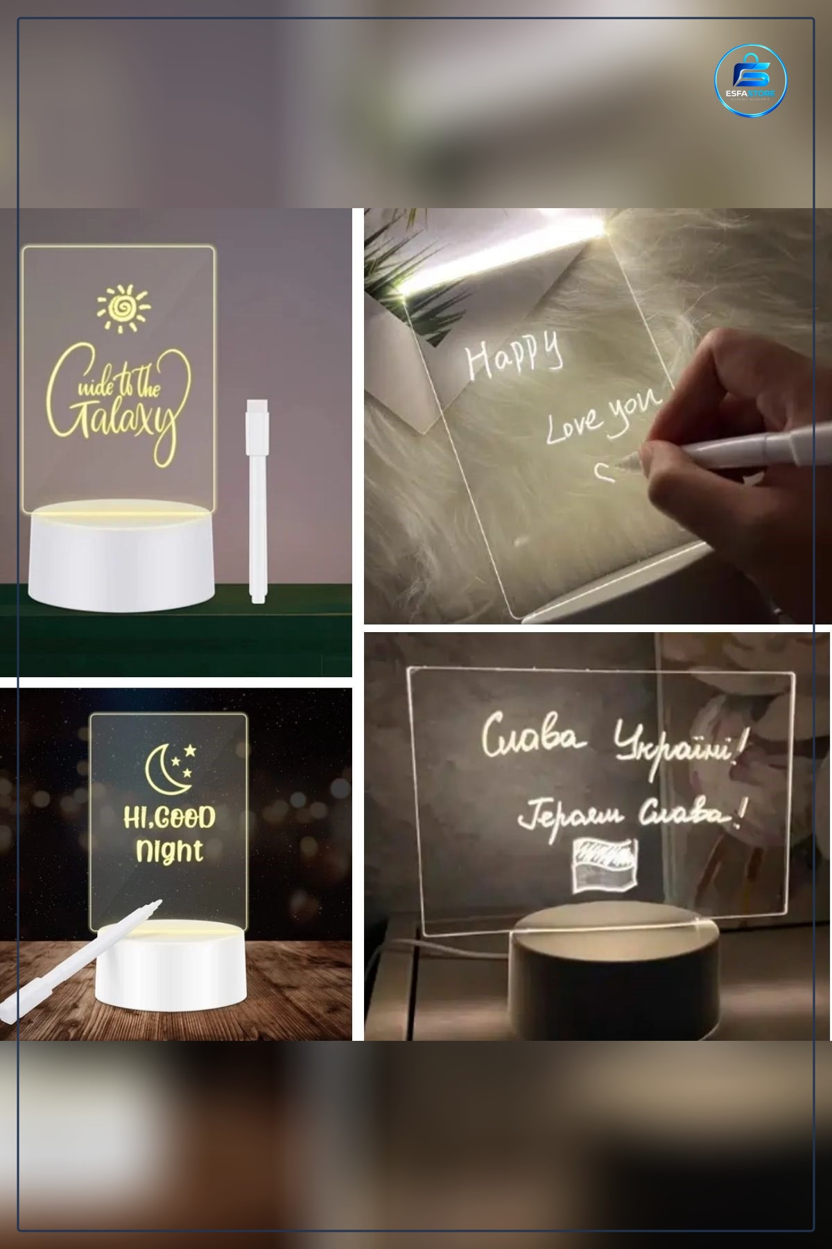 USB Kablolu Işıklı Kalemli Silgili 3D Görselleştirme LED Lamba Yaratıcı Dekor Gece Hediyelik