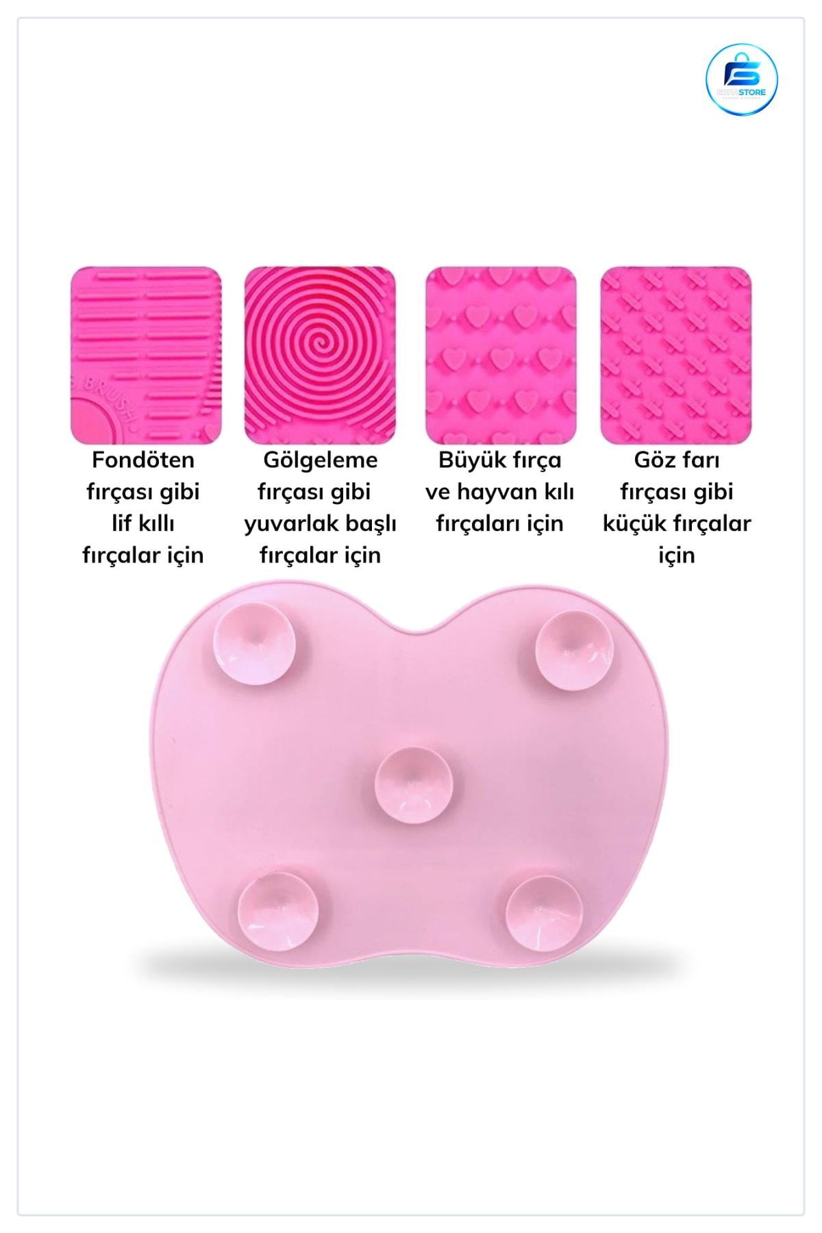 Silikon Makyaj Fırçası Temizleme Matı Pratik Vantuzlu Lavabo Üstü Aparat Kullanışlı Hediyelik