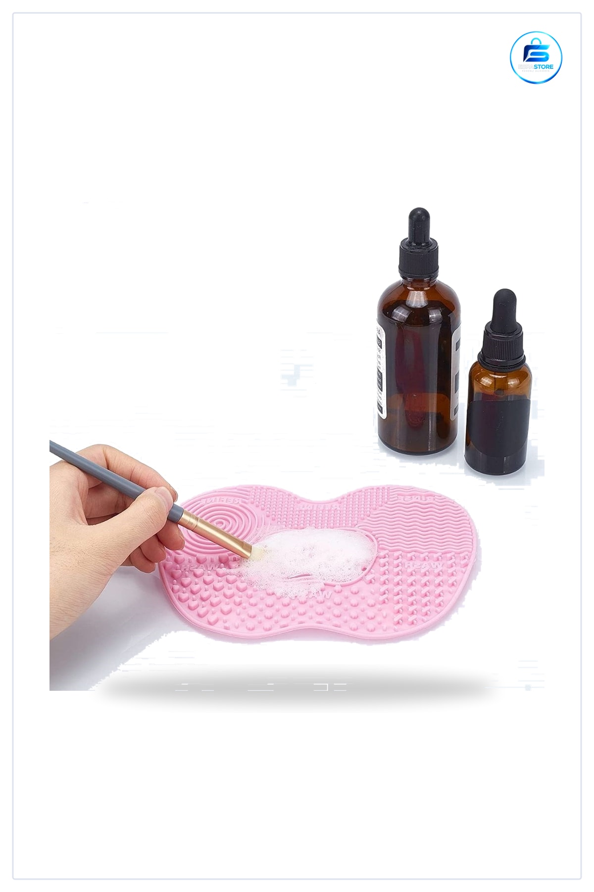 Silikon Makyaj Fırçası Temizleme Matı Aparatı 34x24x1 cm Vantuzlu Pratik Fırça Yıkama Aleti