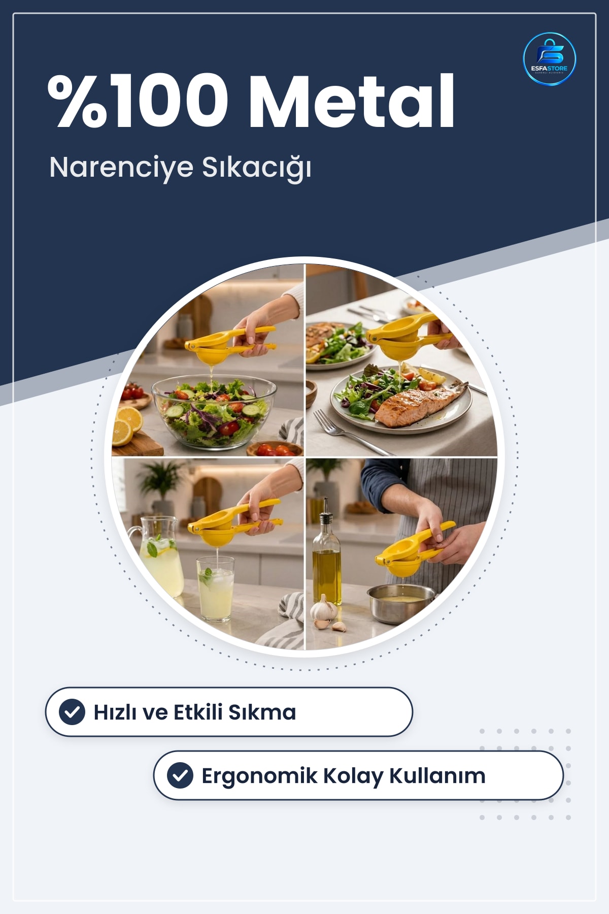 Manuel Limon Sıkacağı Sarı Metal Narenciye Sıkma Aparatı Dayanıklı Pratik Mutfak Yardımcısı