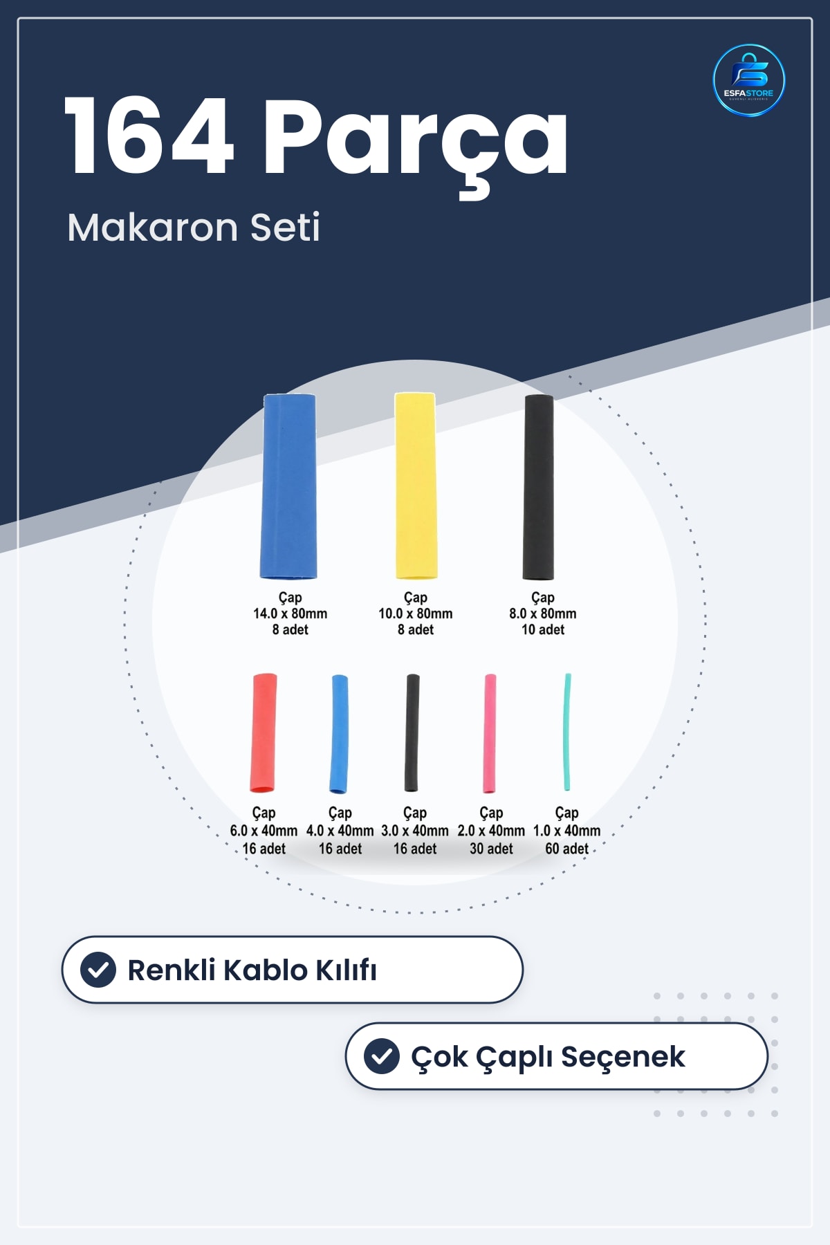Isı ile Daralan Makaron Seti Elektrik Kablo İzolasyon Koruma Kılıfı Renkli Shrink Tube Dayanıklı