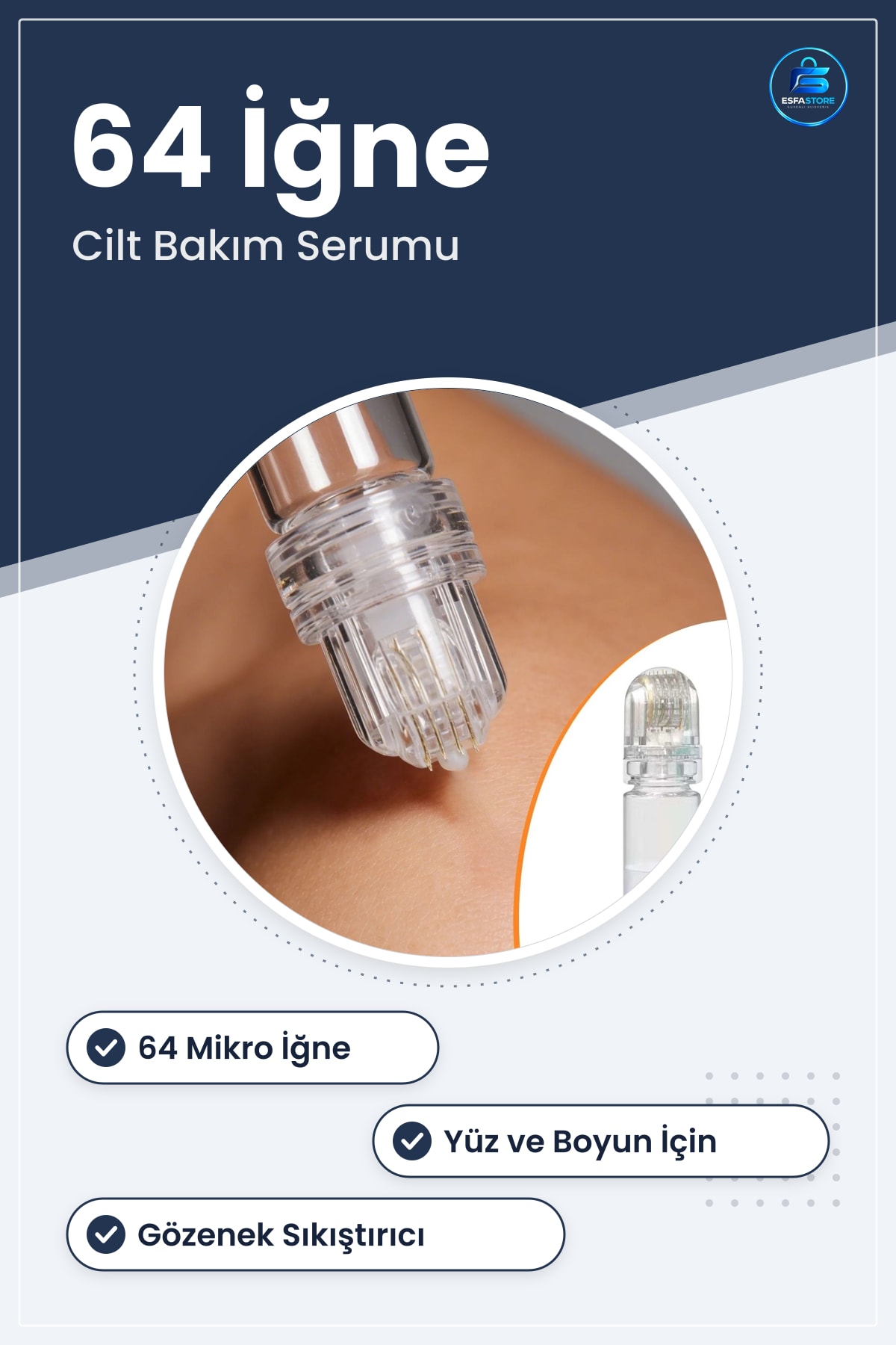 Mikro İğne Cilt Bakım Serumu Yüz ve Boyun İçin Yaşlanma Karşıtı Gözenek Sıkılaştırıcı Pratik
