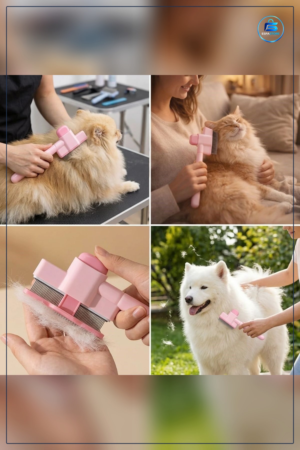 Kedi Köpek Kıtık Açıcı Tarak Tek Taraflı Metal Dişli Ergonomik Saplı Evcil Hayvan Tüy Bakım Tarağı