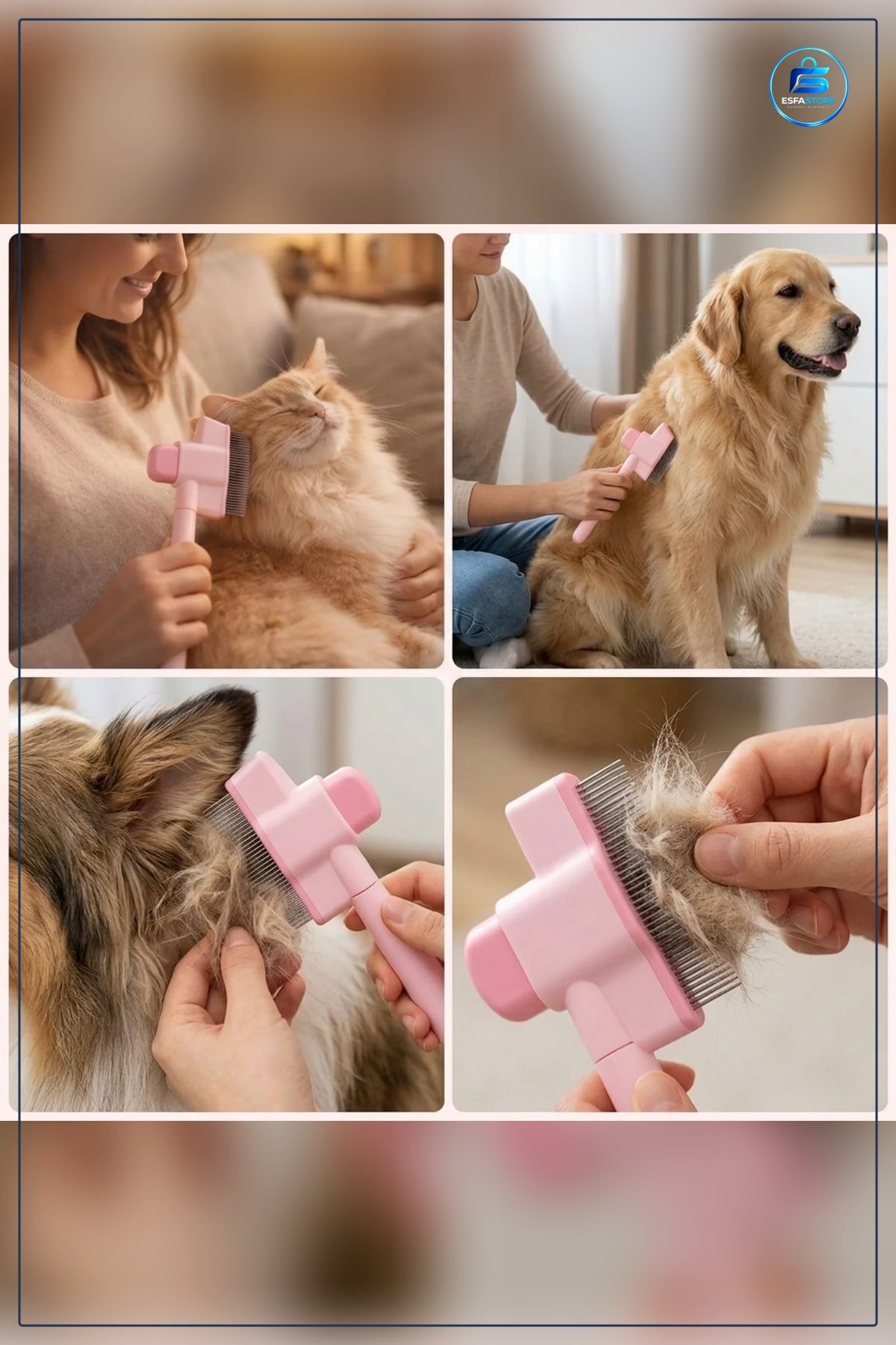 Kedi Köpek Kıtık Açıcı Tarak Tek Taraflı Metal Dişli Ergonomik Saplı Evcil Hayvan Tüy Bakım Tarağı