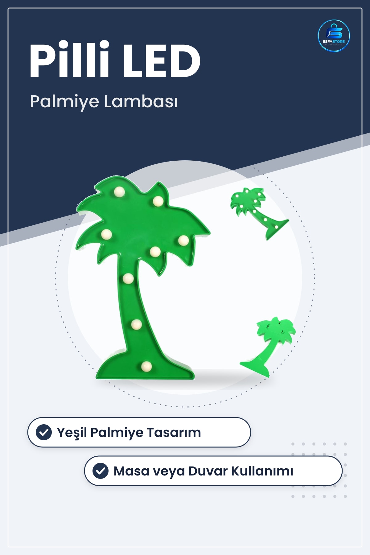 Palmiye Ağacı Dekoratif Pilli Led Masa Duvar Lambası Aydınlatma Hediyelik Özel Tasarım Pratik