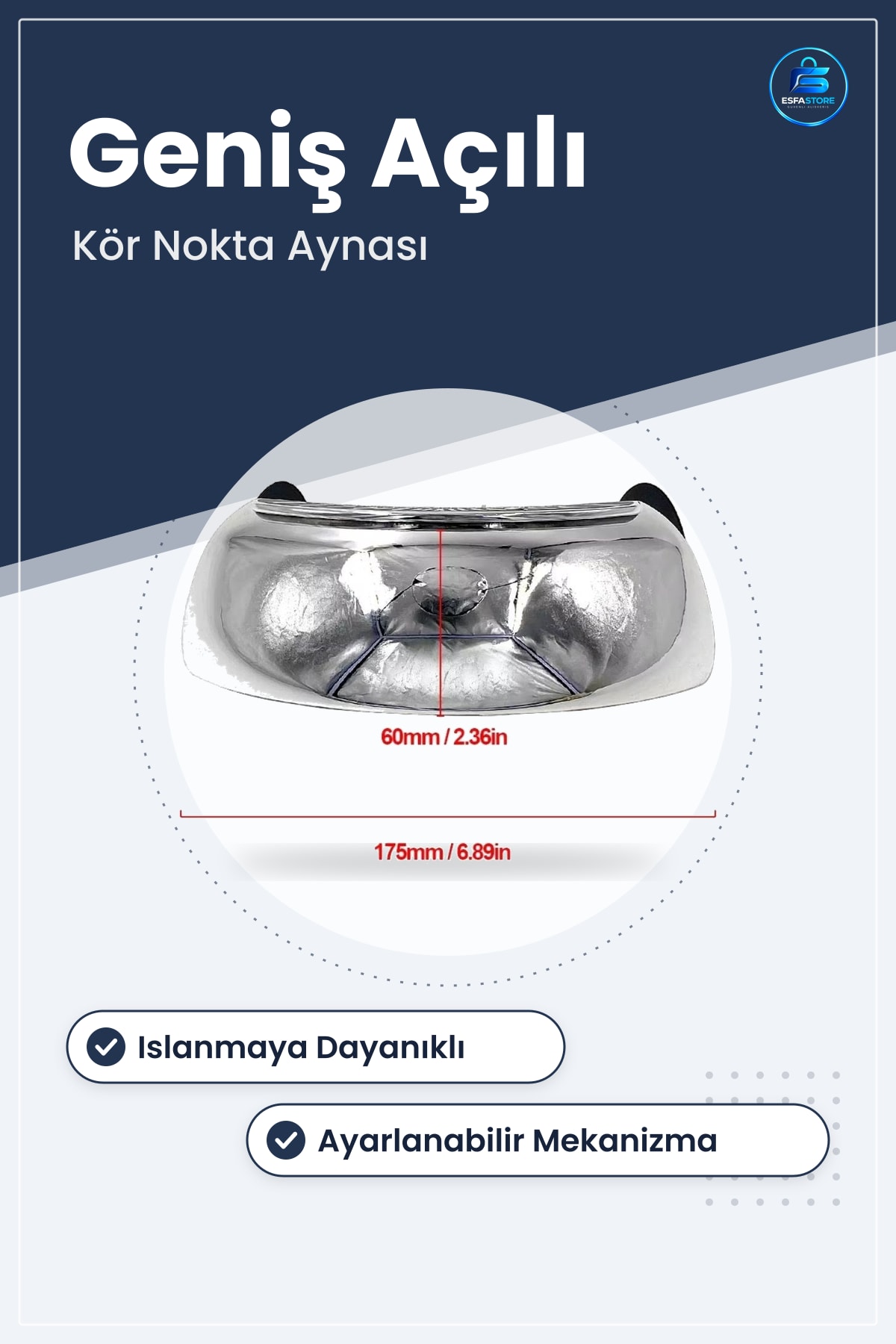 Motosiklet Kör Nokta Aynası Geniş Açılı Görüş Islanmaya Dayanıklı Ayarlanabilir Kolay Montajlı