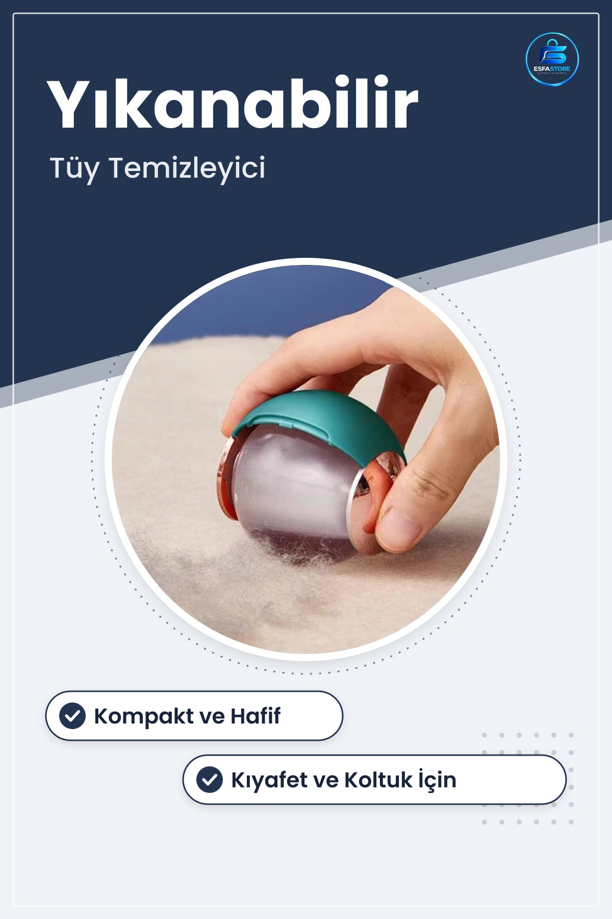 Yıkanabilir Taşınabilir Tiftik ve Tüy Toplayıcı Kıyafet Temizleyici Ev Tekstili Pratik Dayanıklı