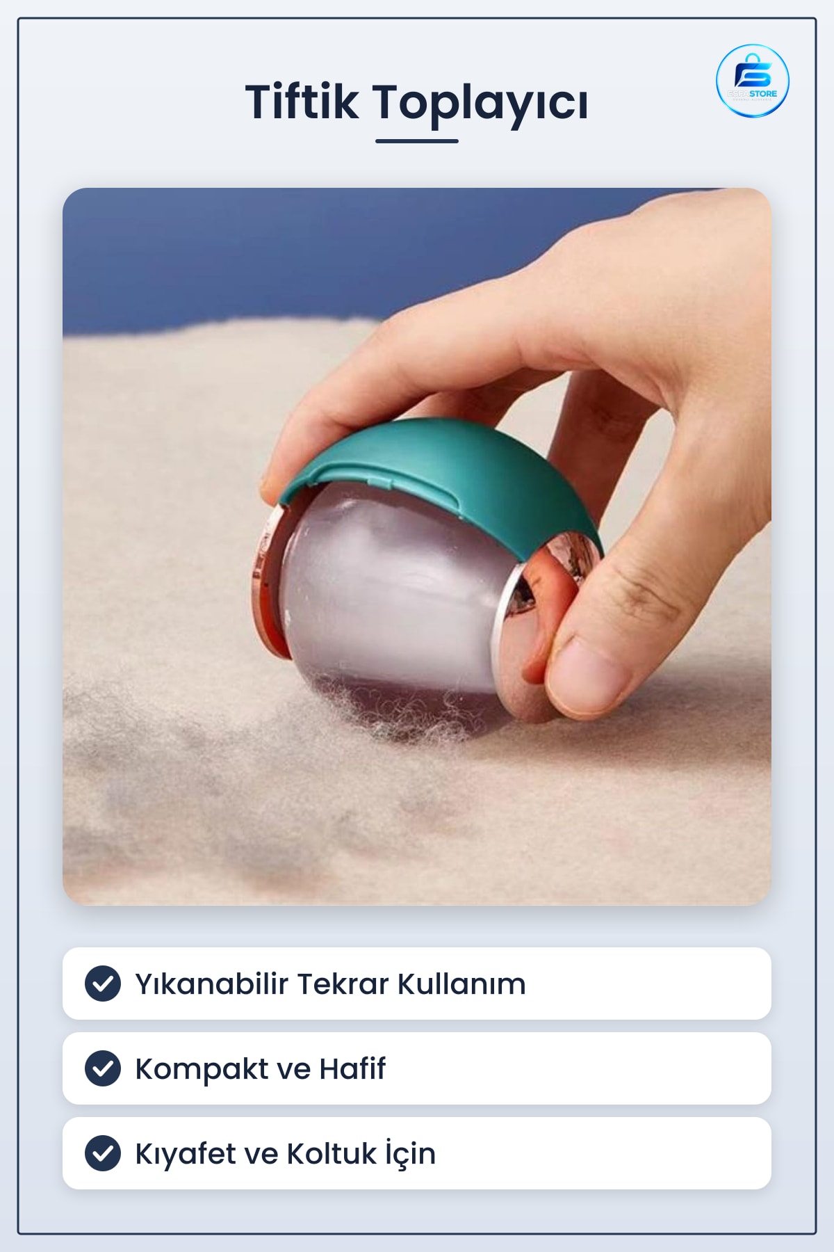 Yıkanabilir Taşınabilir Tiftik ve Tüy Toplayıcı Kıyafet Temizleyici Ev Tekstili Pratik Dayanıklı