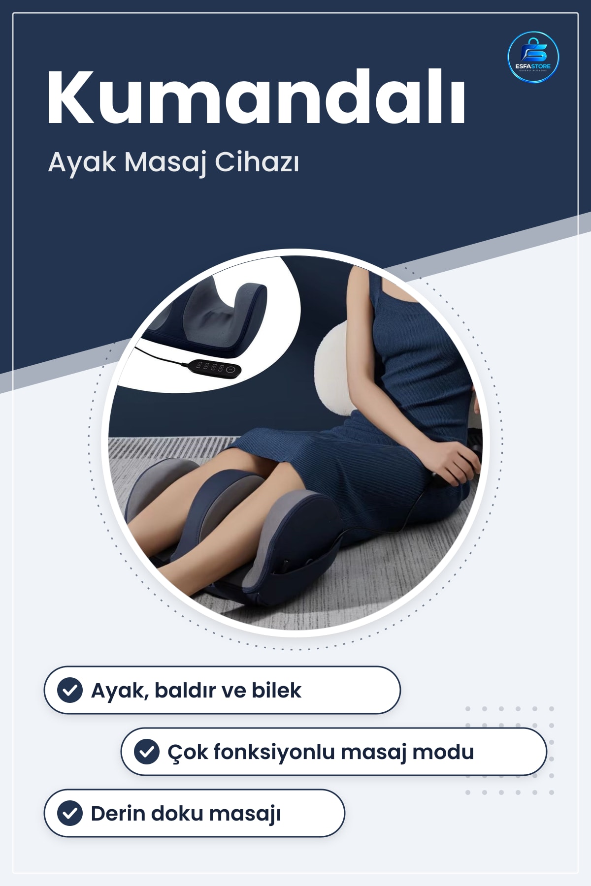 Ayak Baldır ve Bilek Kumandalı Masaj Aleti Rahatlatıcı Ergonomik Derin Doku Etkili Hediyelik
